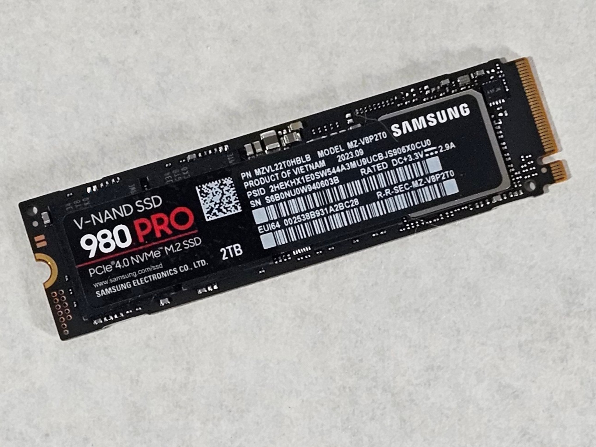 2TB NVMe M.2 SSD Samsung 980 Pro