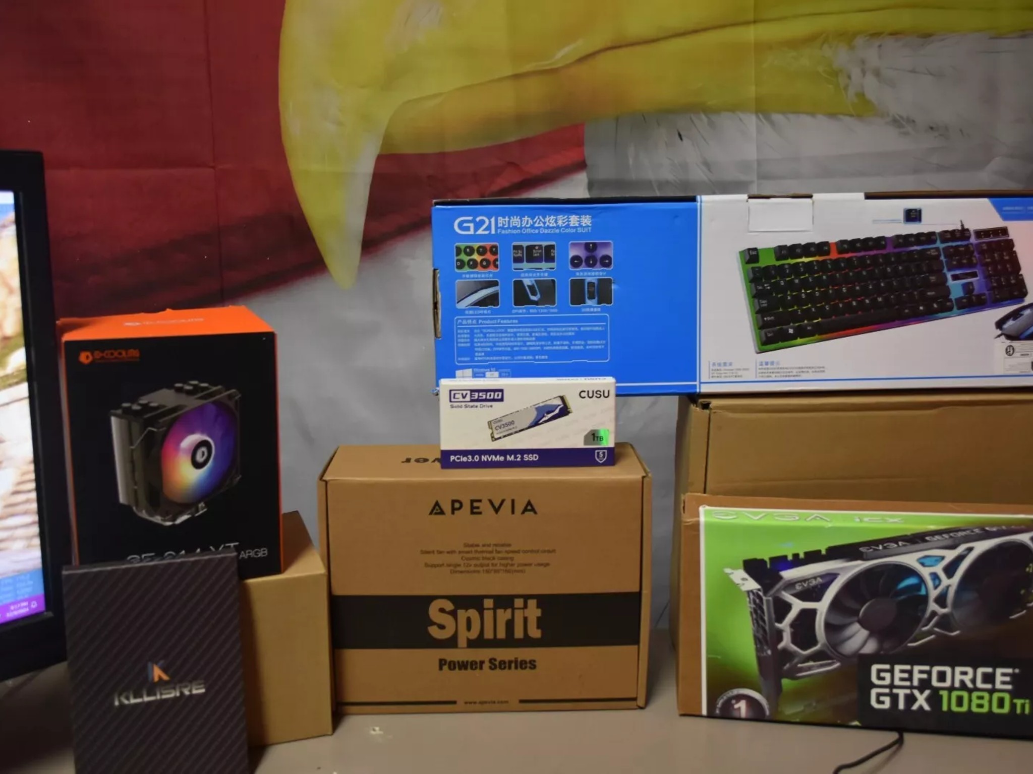 GAMING PC INTEL XEON 2690 16GR RAM GPU 1080TI 11GB 1TBNVME &500GB HHD WIFI 600 W 12 CORES &24THERADS