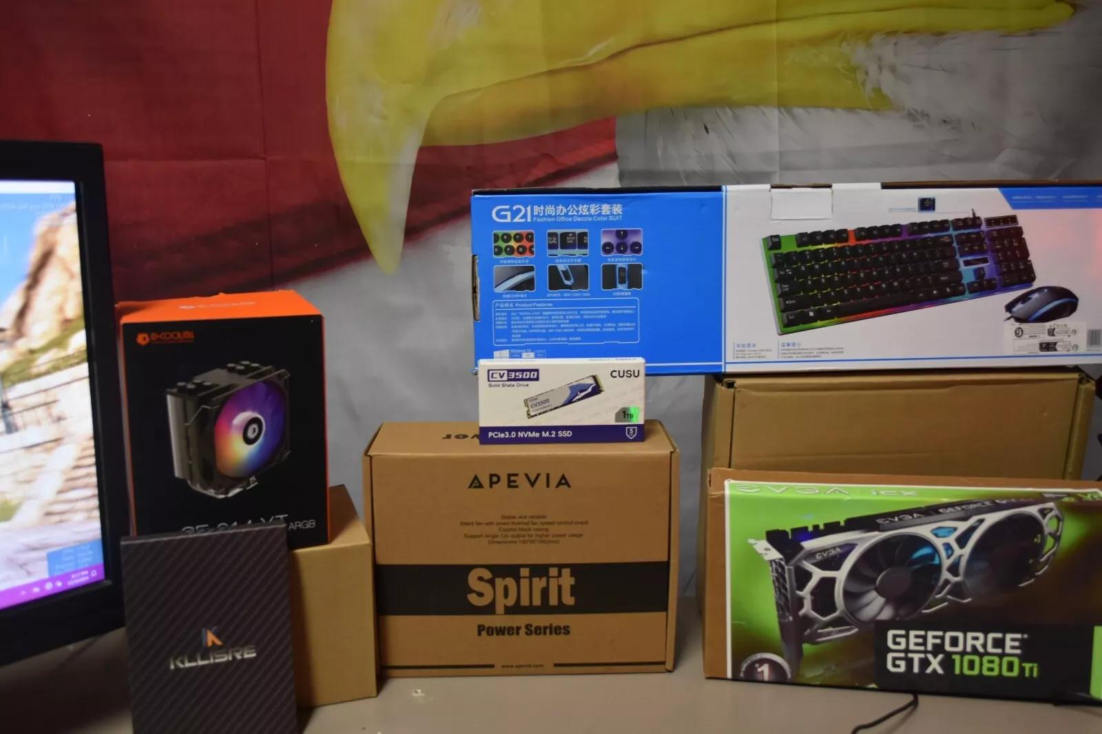 GAMING PC INTEL XEON 2690 16GR RAM GPU 1080TI 11GB 1TBNVME &500GB HHD WIFI 600 W 12 CORES &24THERADS