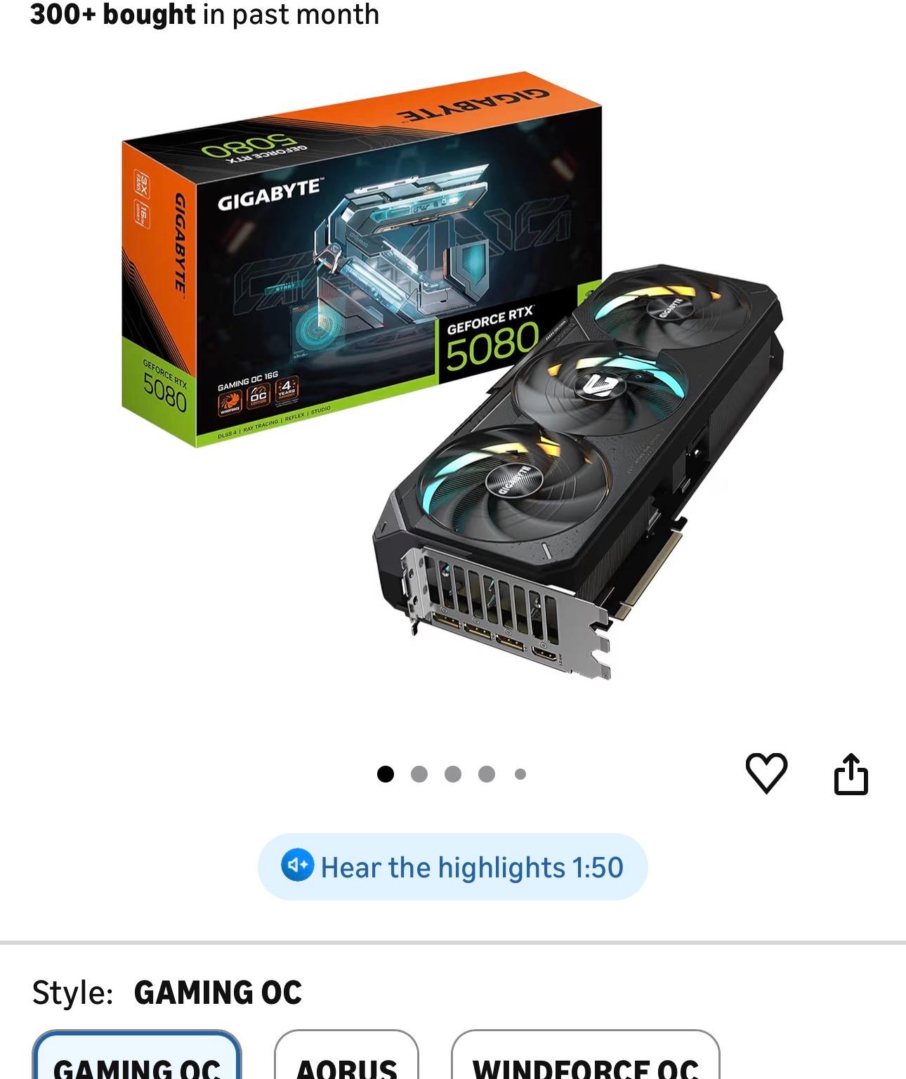 Gigabyte RTX 5080 OC