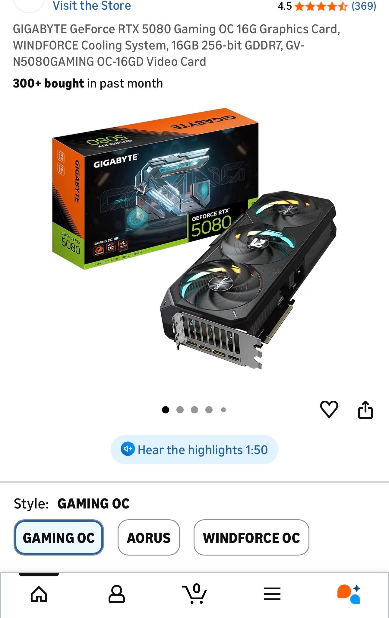 Gigabyte RTX 5080 OC