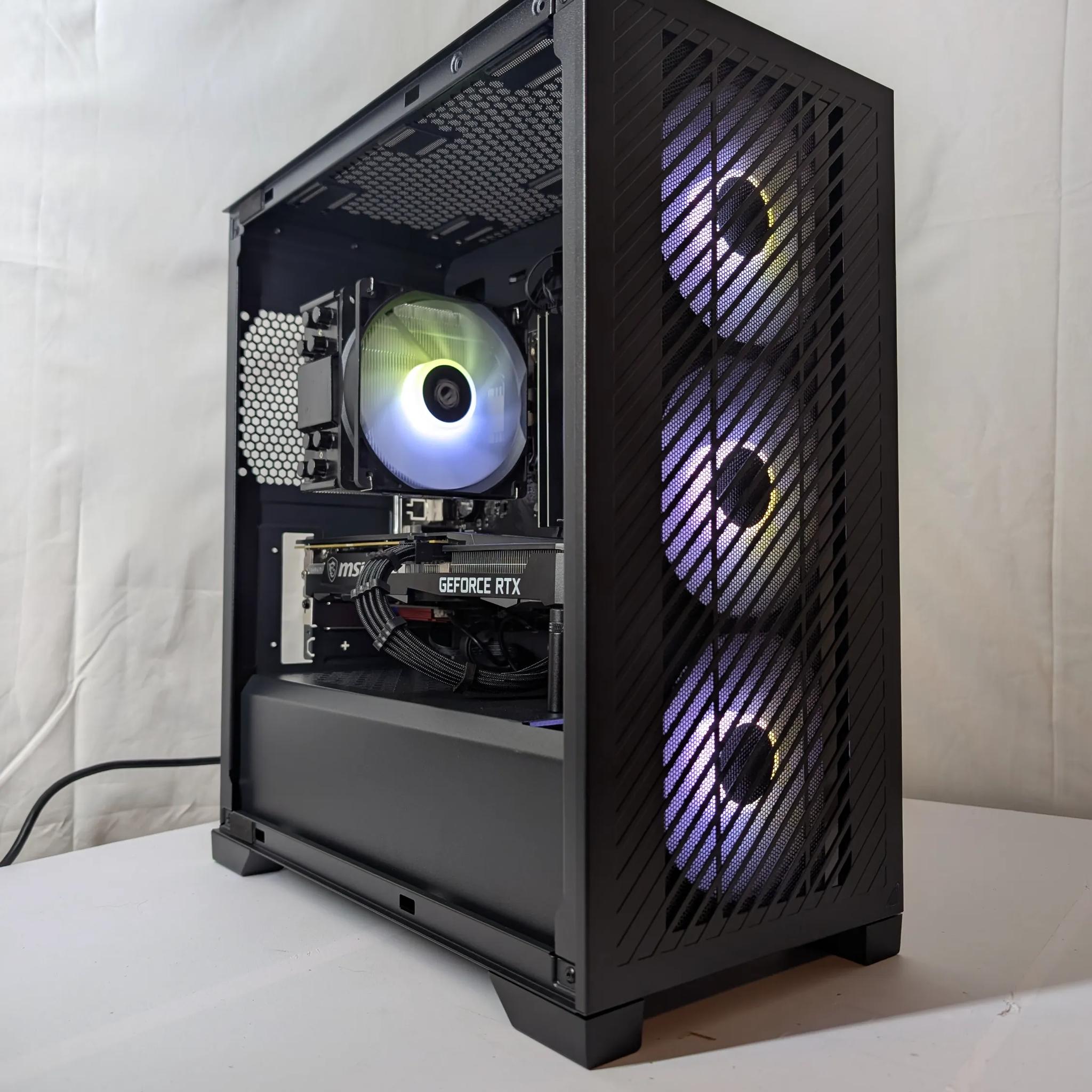🖤 All-Black Gaming Beast – Ryzen 5 3600 + RTX 3060Ti | Wi-Fi & Bluetooth Ready 🖤