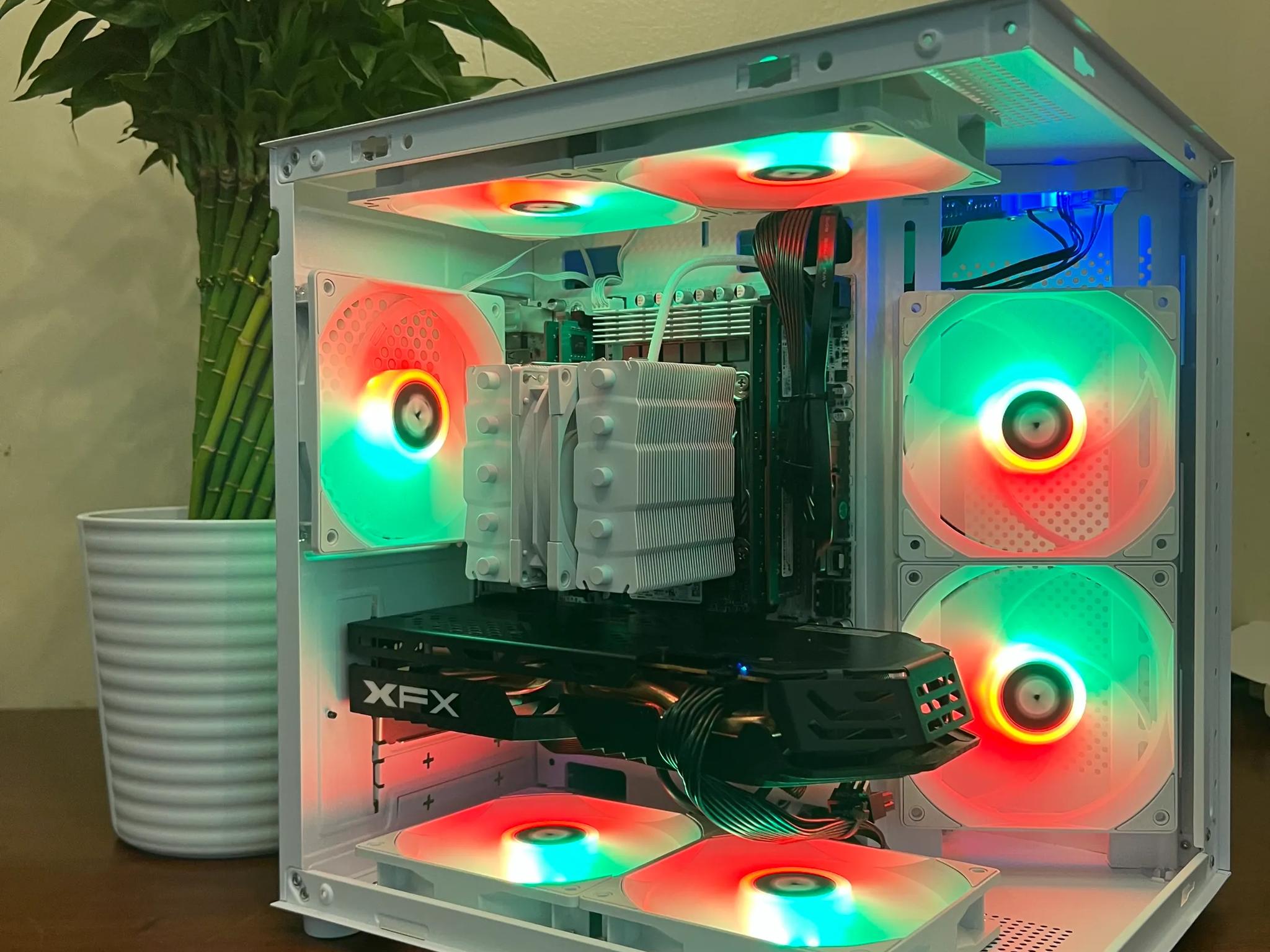 Intel 10 Core White Gaming PC RX 580 1tb Storage 32GB RAM WIFi WINDOWS 11 Pro