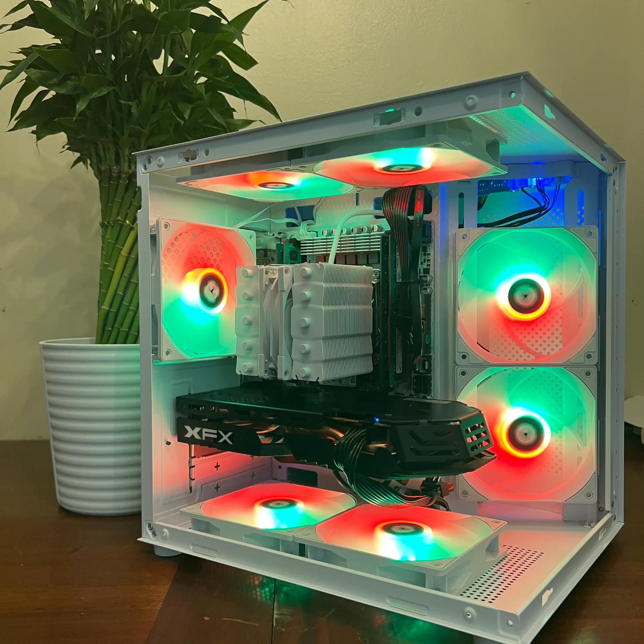 Intel 10 Core White Gaming PC RX 580 1tb Storage 32GB RAM WIFi WINDOWS 11 Pro