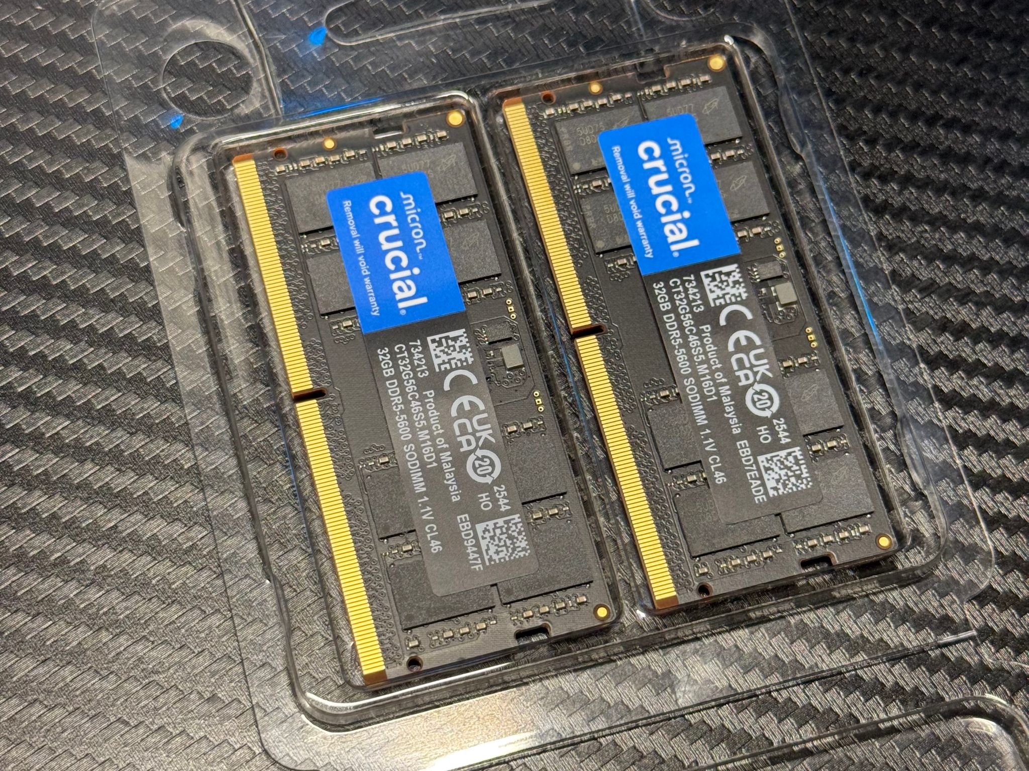 Crucial 64gb 2x32GB 5600Mt/s laptop ddr5 ram