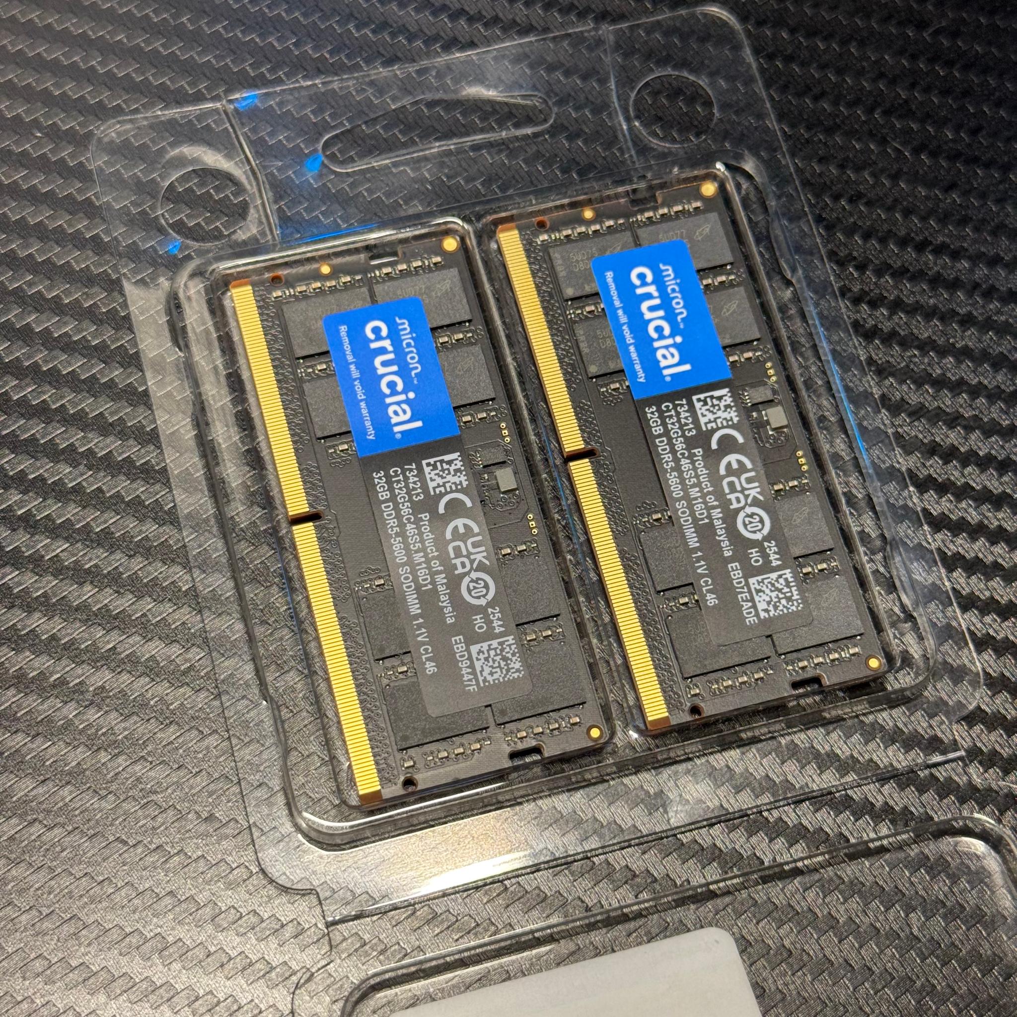 Crucial 64gb 2x32GB 5600Mt/s laptop ddr5 ram