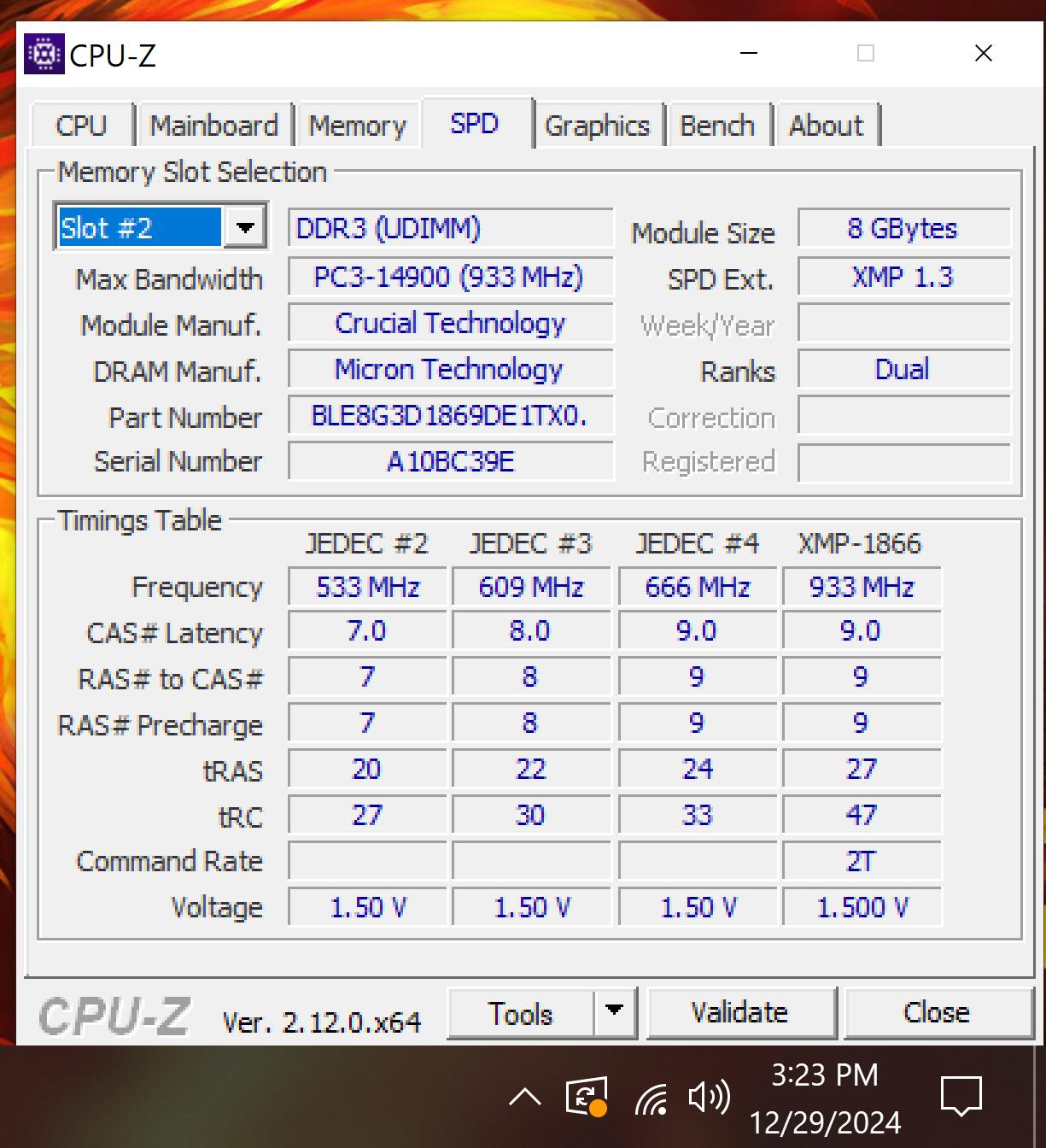 Crucial Ballistix Elite 16 GB (2 x 8 GB) DDR3-1866 CL9 Memory