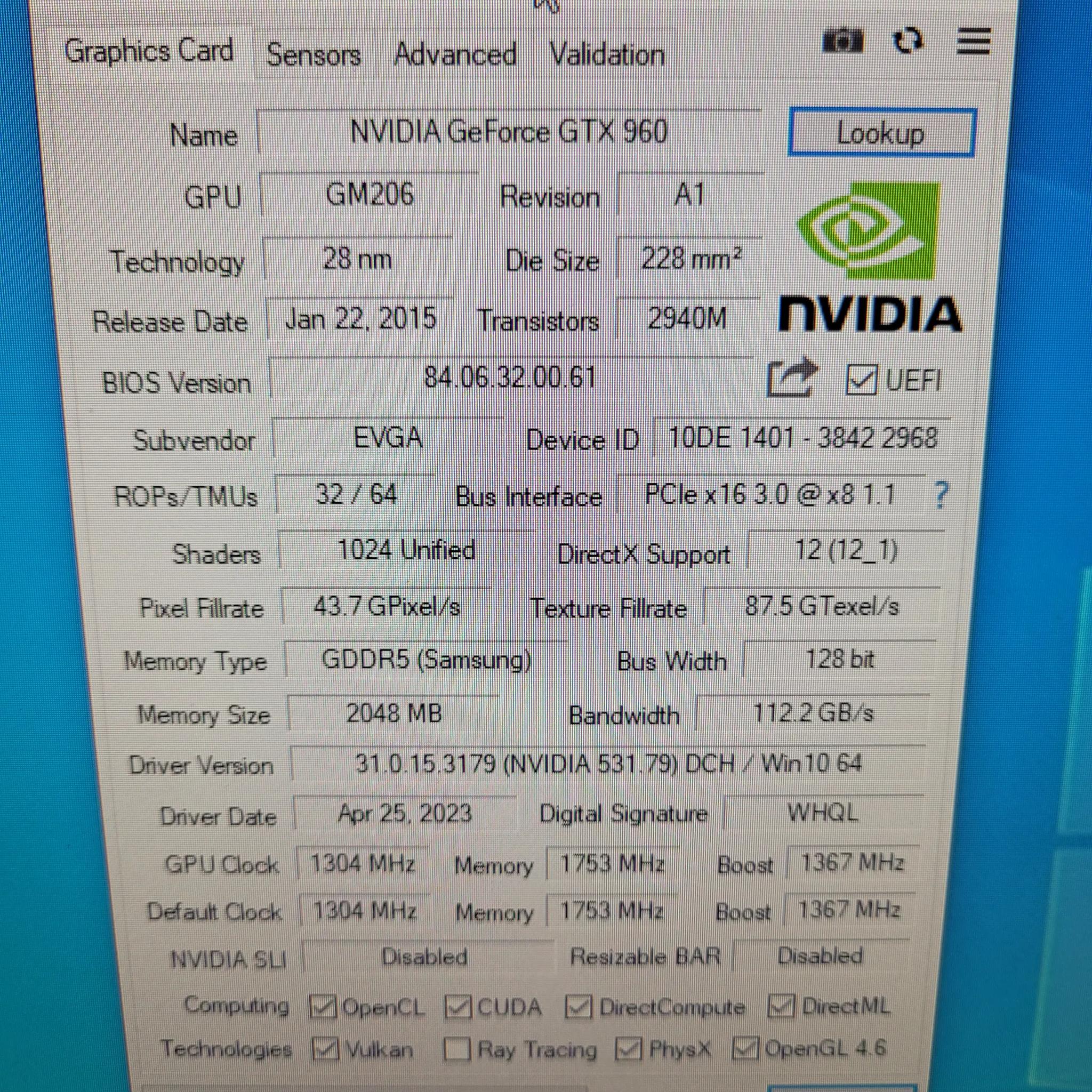 Nvidia GTX 960 2gb