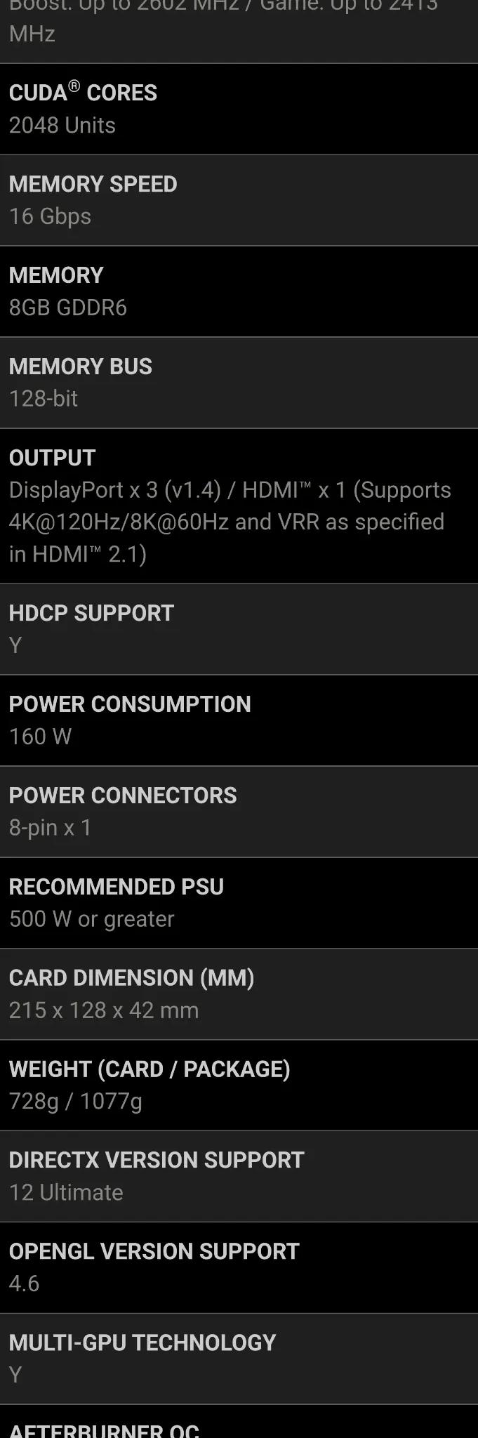 Radeon RX 6600 XT MECH 2X 8G OCV1 8GB GDDR6