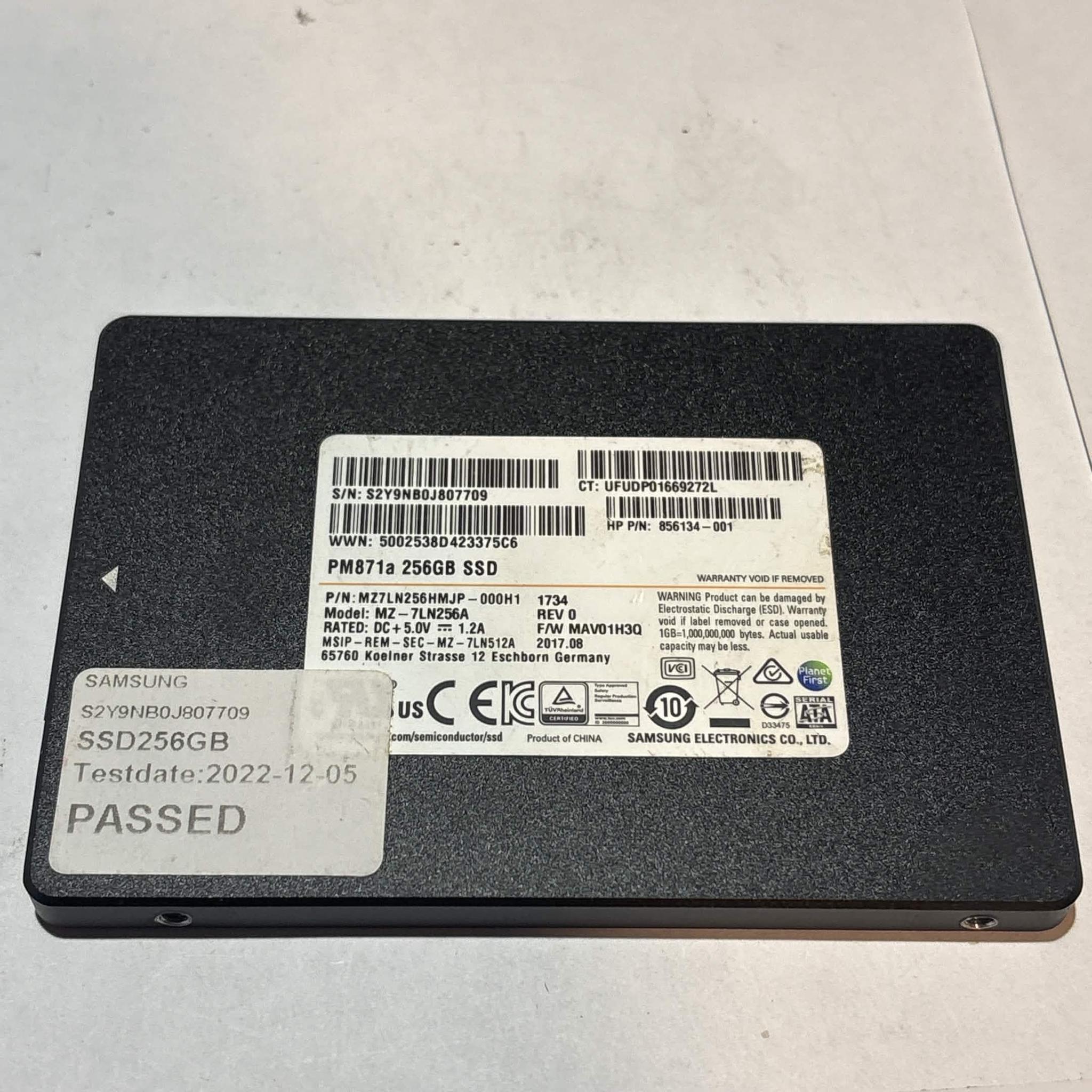Samsung PM871a 256GB SATA SSD | Tested & Functional