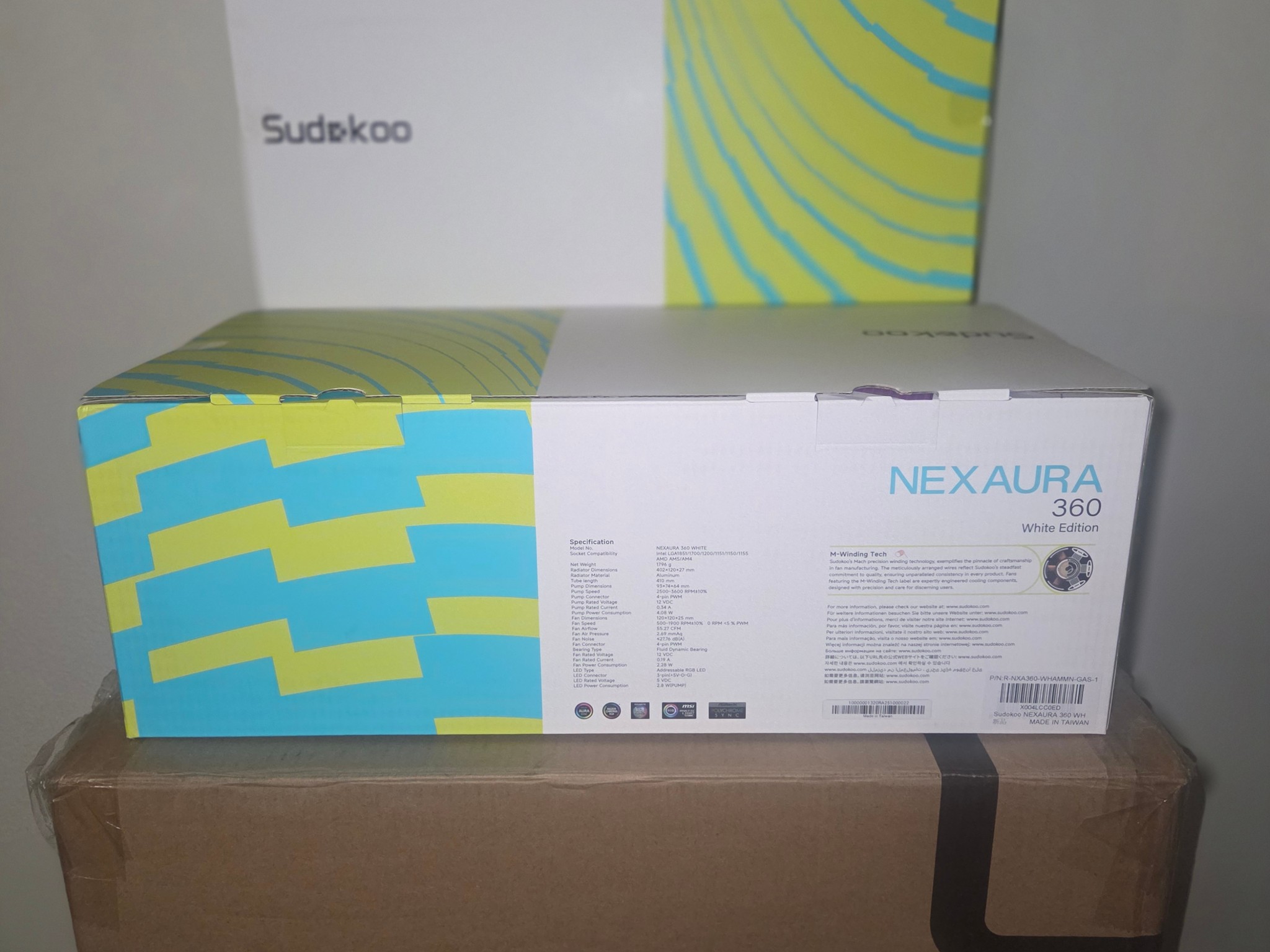 AIO CPU COOLER Sudokoo NEXAURA 360 White Infinity Mirrors Plus Edition--3-year warranty