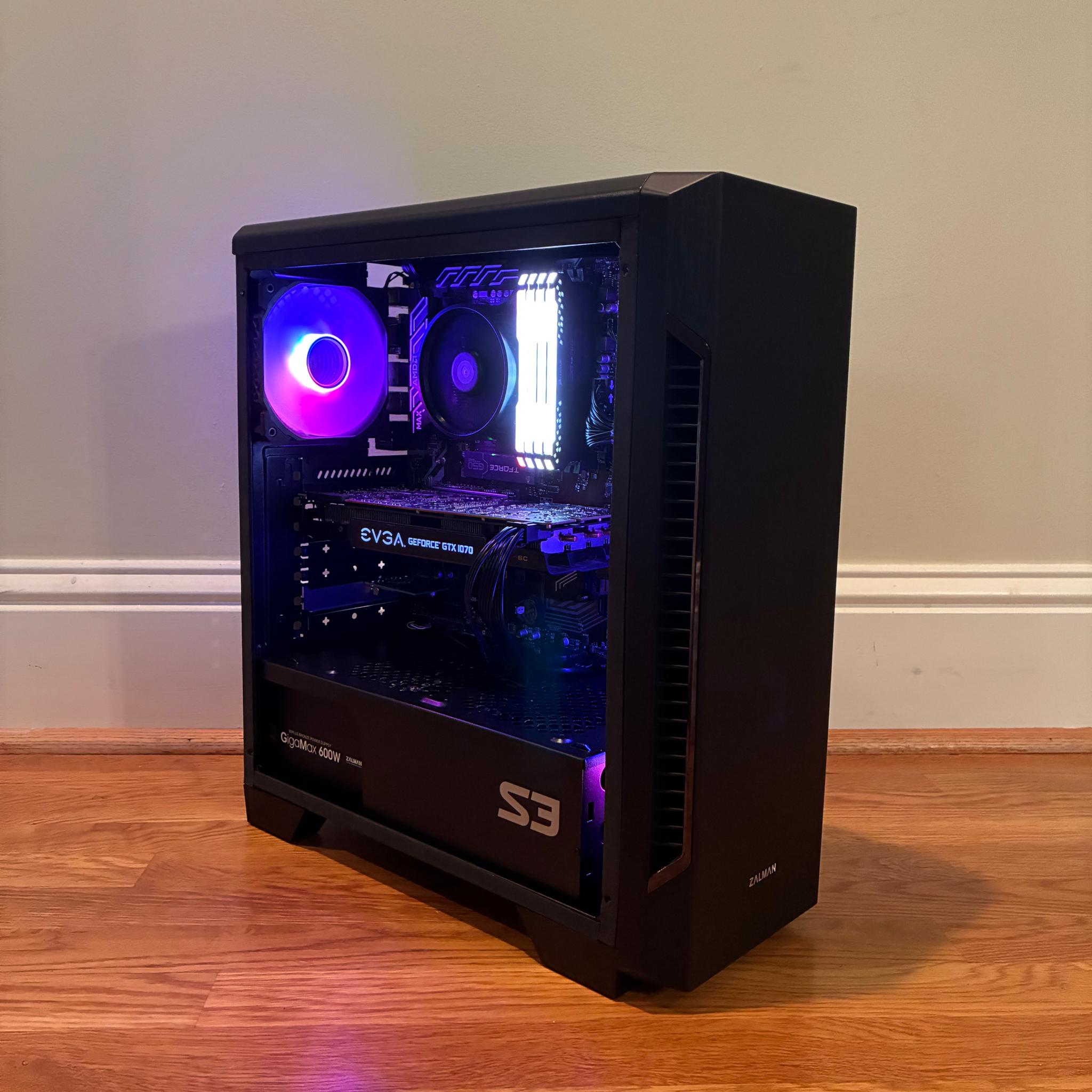 GTX 1070 R5 1600 ARGB GAMING PC 32GB 1TB SSD WiFi WINDOWS 10