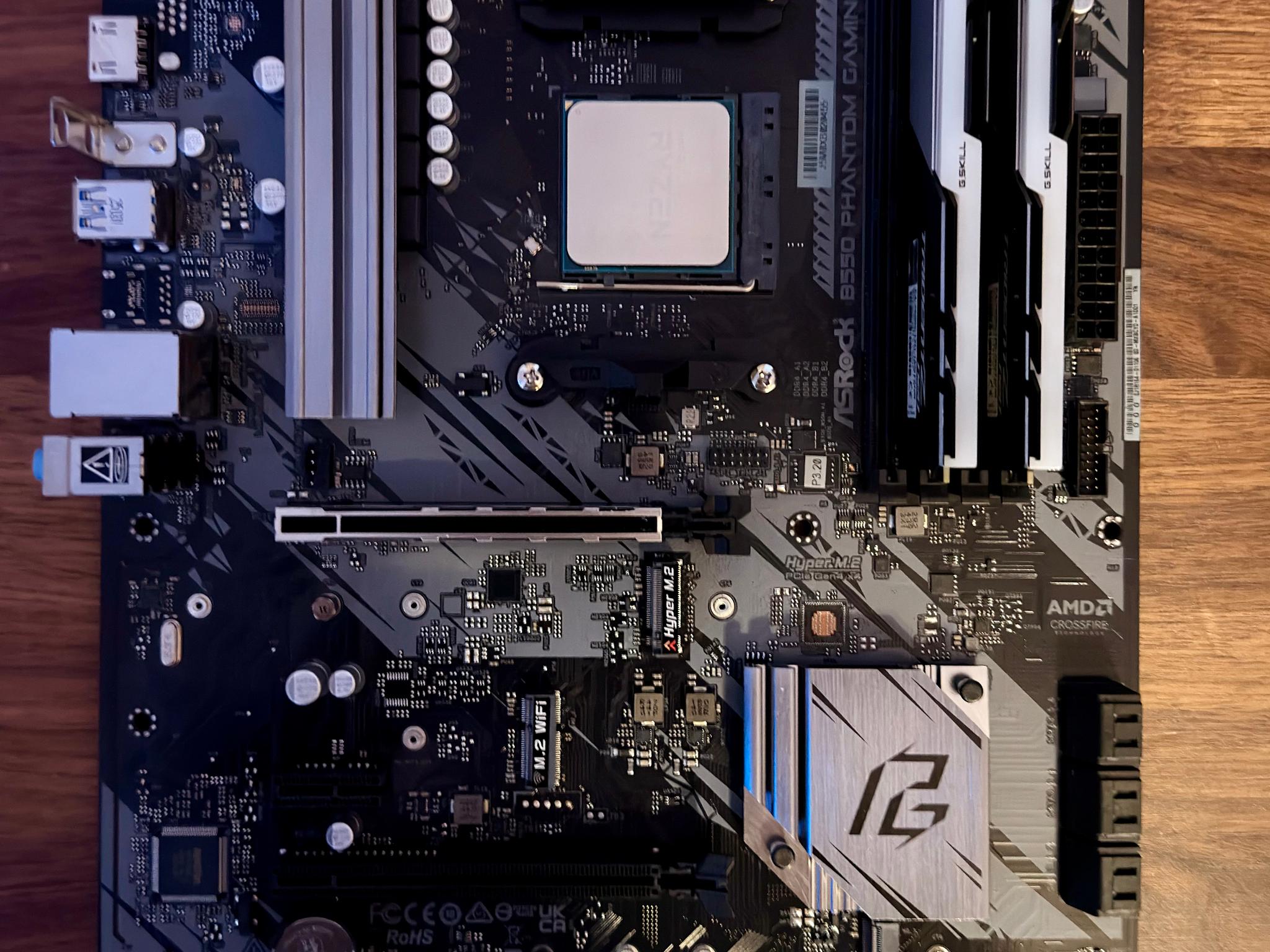 CPU + Mobo + RAM | AMD Ryzen 5 5500, ASRock B550 Phantom Gaming 4, 16GB DDR4, AMD Wraith Stealth
