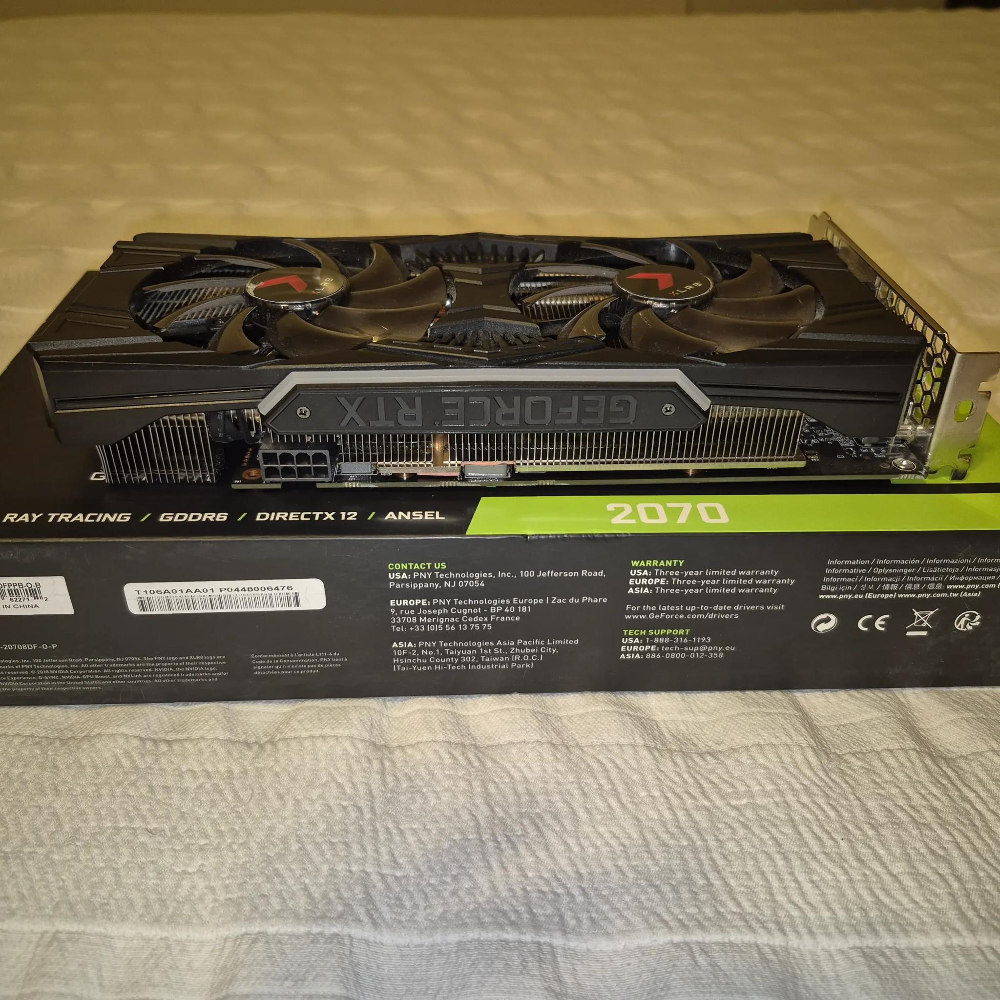 Nvidia RTX 2070 OC 8GB DDR6 GPU (Retail PNY GEFORCE RTX2070 XLR8 GAMING OC VCG20708DFP)