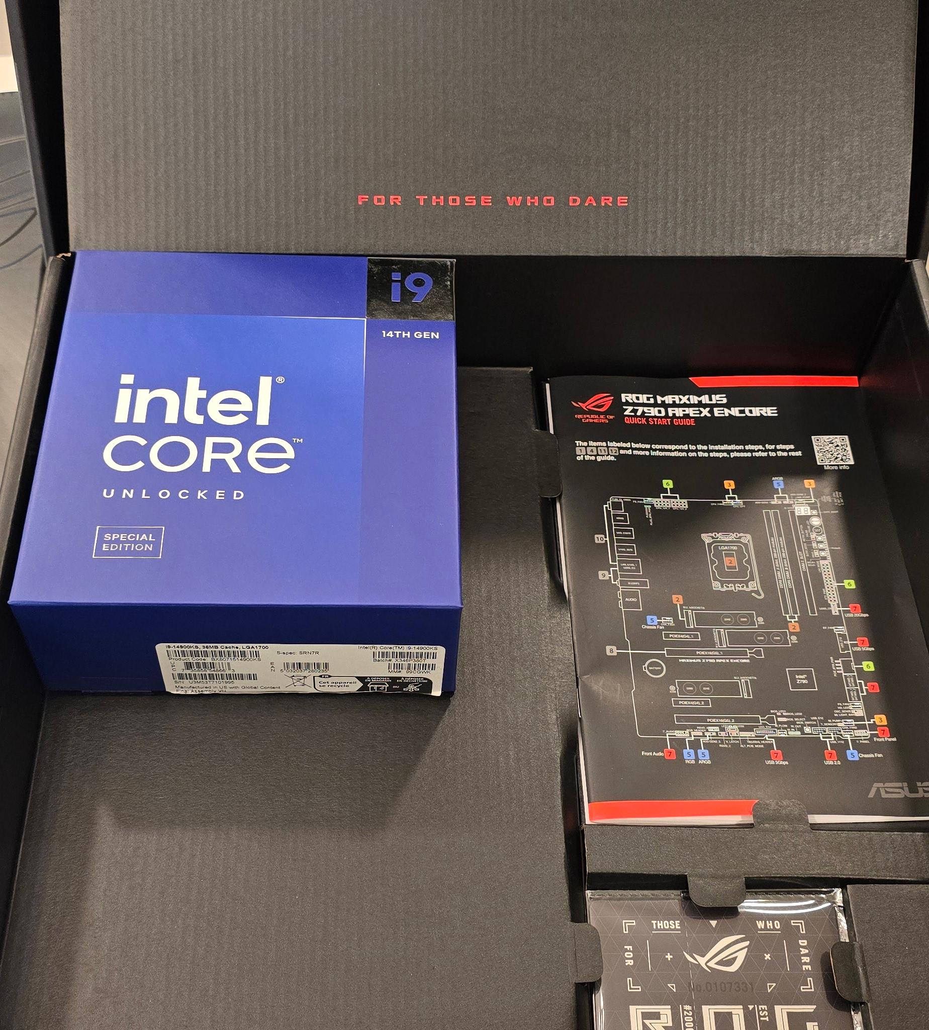 GOOD USED - Z790 APEX ENCORE w/ Intel 14900KS & G.SKILL  24 x 2 DDR5-8400 - WATERCOOLED