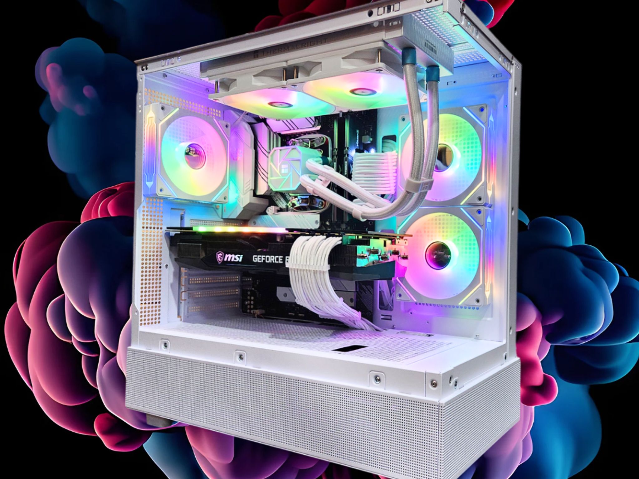 ON SALE: RTX 3080 + Ryzen 7 5700G + 32GB RAM + 1TB SSD + 5 Fans + Full RGB ( White RGB Gaming PC )