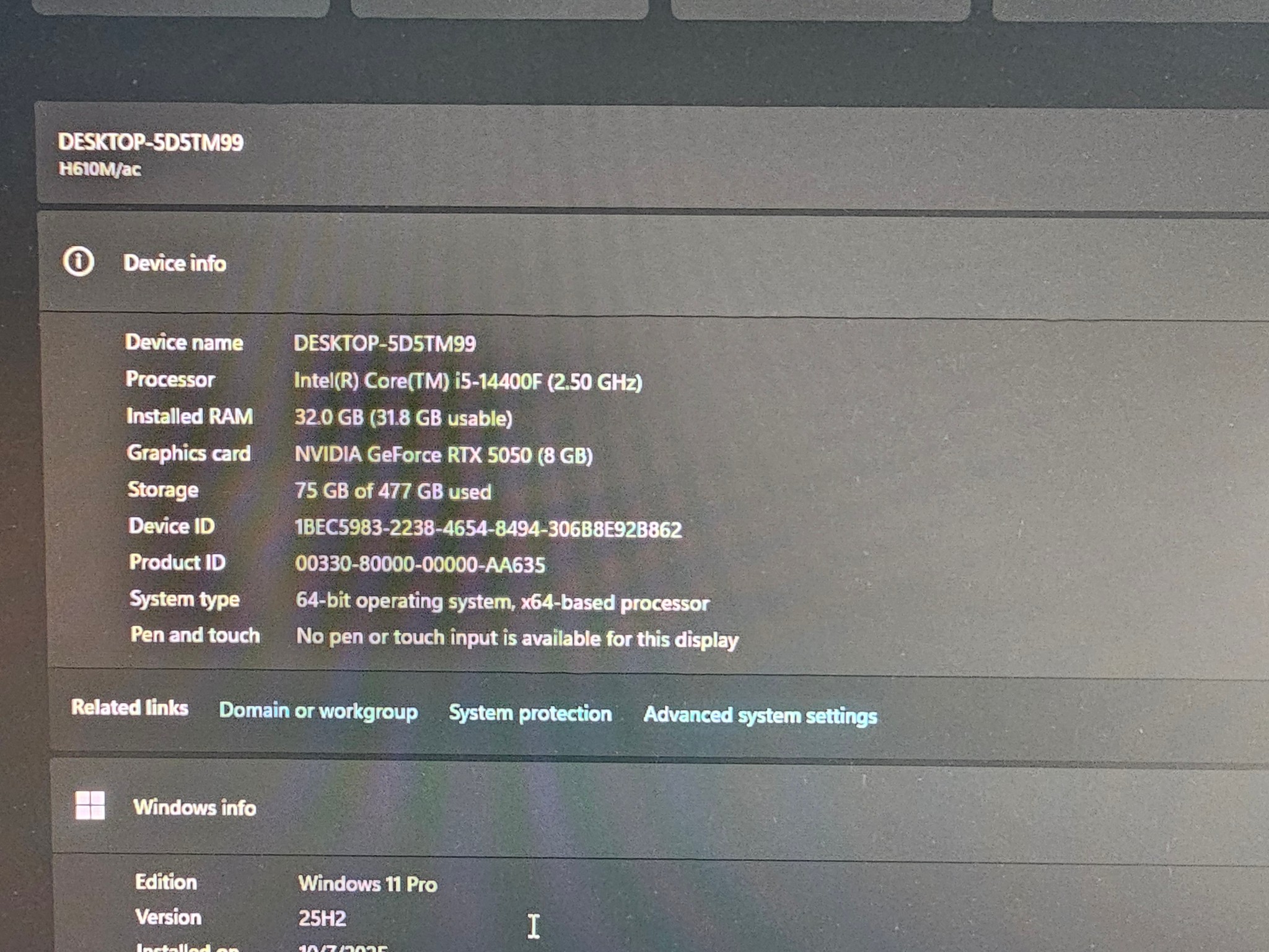 Custom Gaming PC Build | i5 14400f | 32GB RAM | 5050 8G | WINDOWS 11 PRO | 512 SSD |