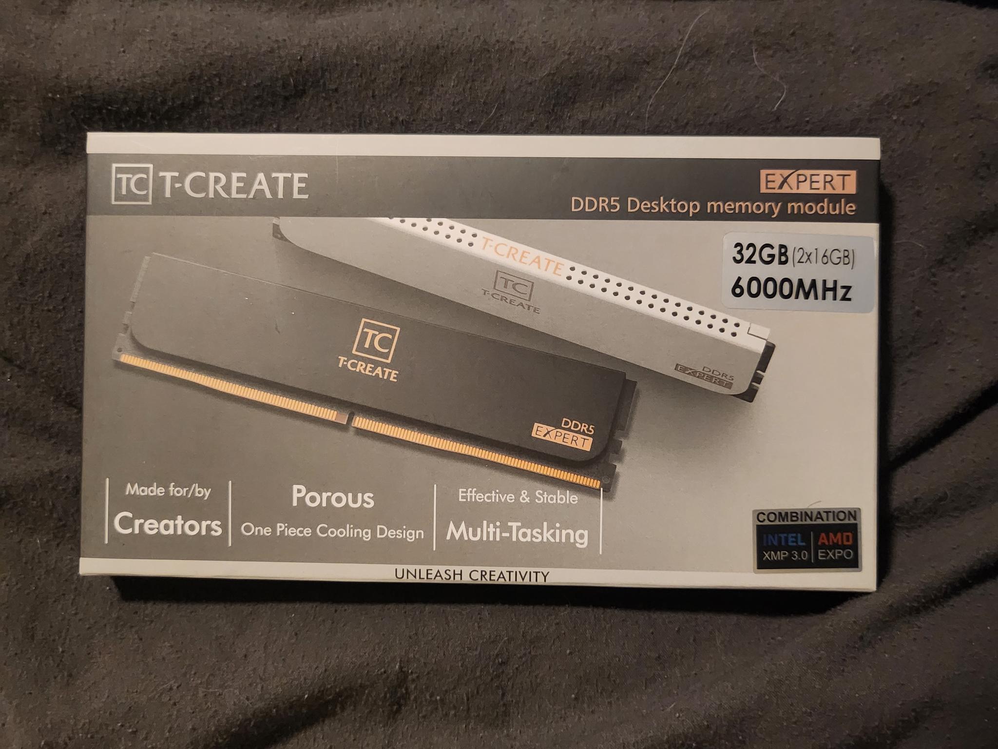 Teamgroup T-CREATE EXPERT (White) 32GB (2x16GB) CL30-36-36-76 6000 MT/s DDR5 Memory