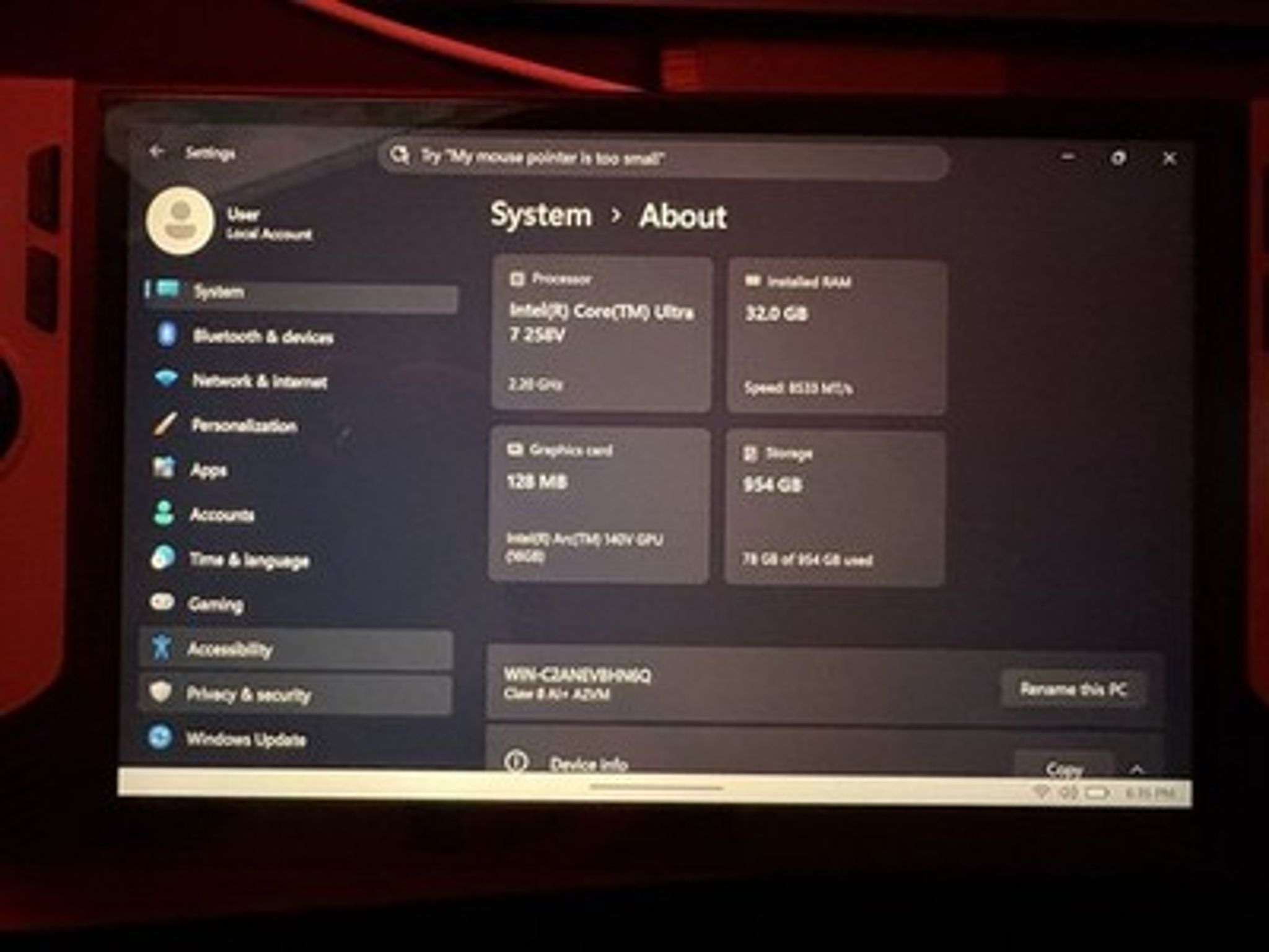 MSI Claw 8 AI+ A2VM 1TB Handheld System w/ JSAUX docking station - 1920x1200 res
