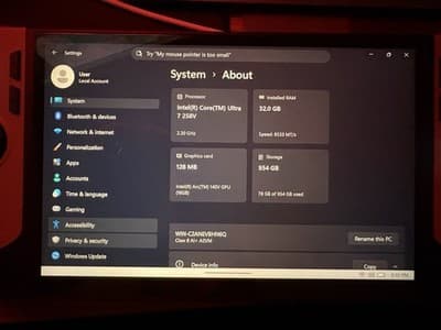 MSI Claw 8 AI+ A2VM 1TB Handheld System w/ JSAUX docking station - 1920x1200 res