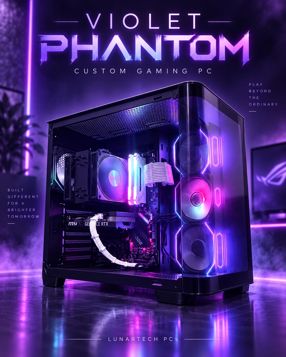 🟣"Violet Phantom"⚫️ | 1080p Gaming | RTX 4060 | i5 10400F | 16GB Ram | 500GB SSD | Free Shipping