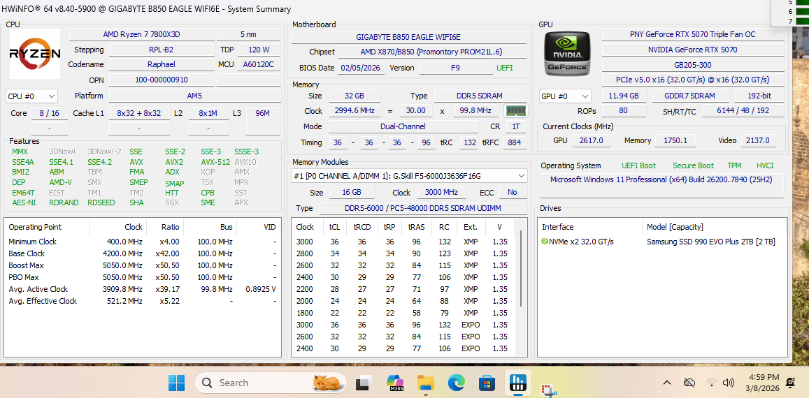 Copy of 1440P/4k Custom Build with 7800x3d+5070