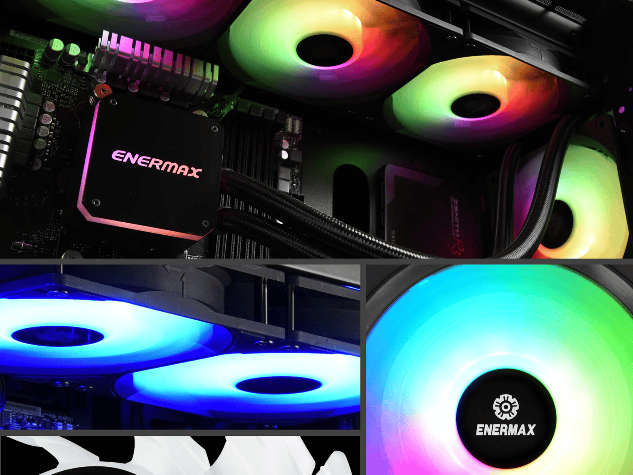 Enermax HF120 ARGB PWM 120mm Case Fan - 3 Pack - Black