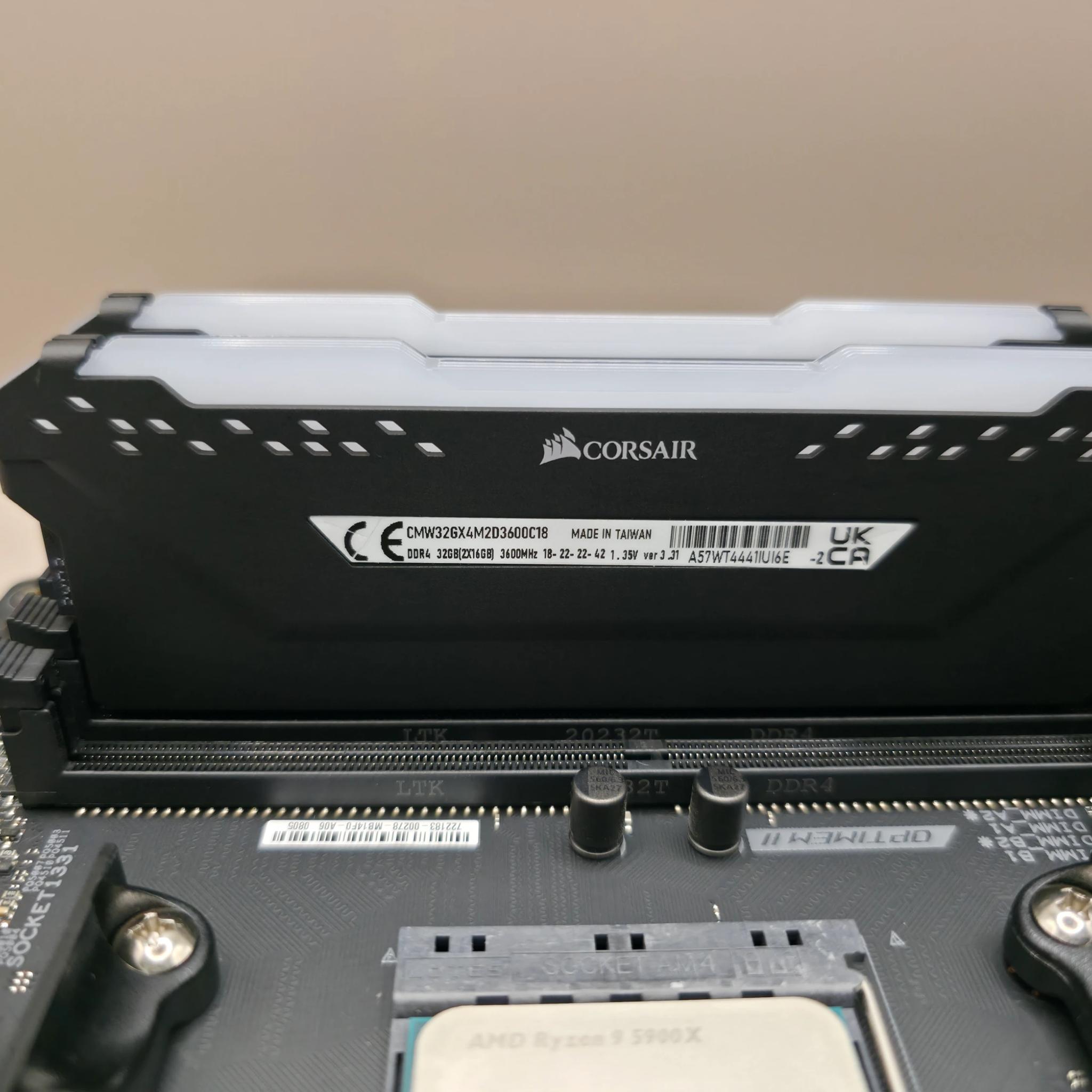 AMD Ryzen 9 5900x with Asus ROG Strix B550-F Gaming Mobo, 32 GB CORSAIR VENGEANCE RGB DDR4 3600MHz
