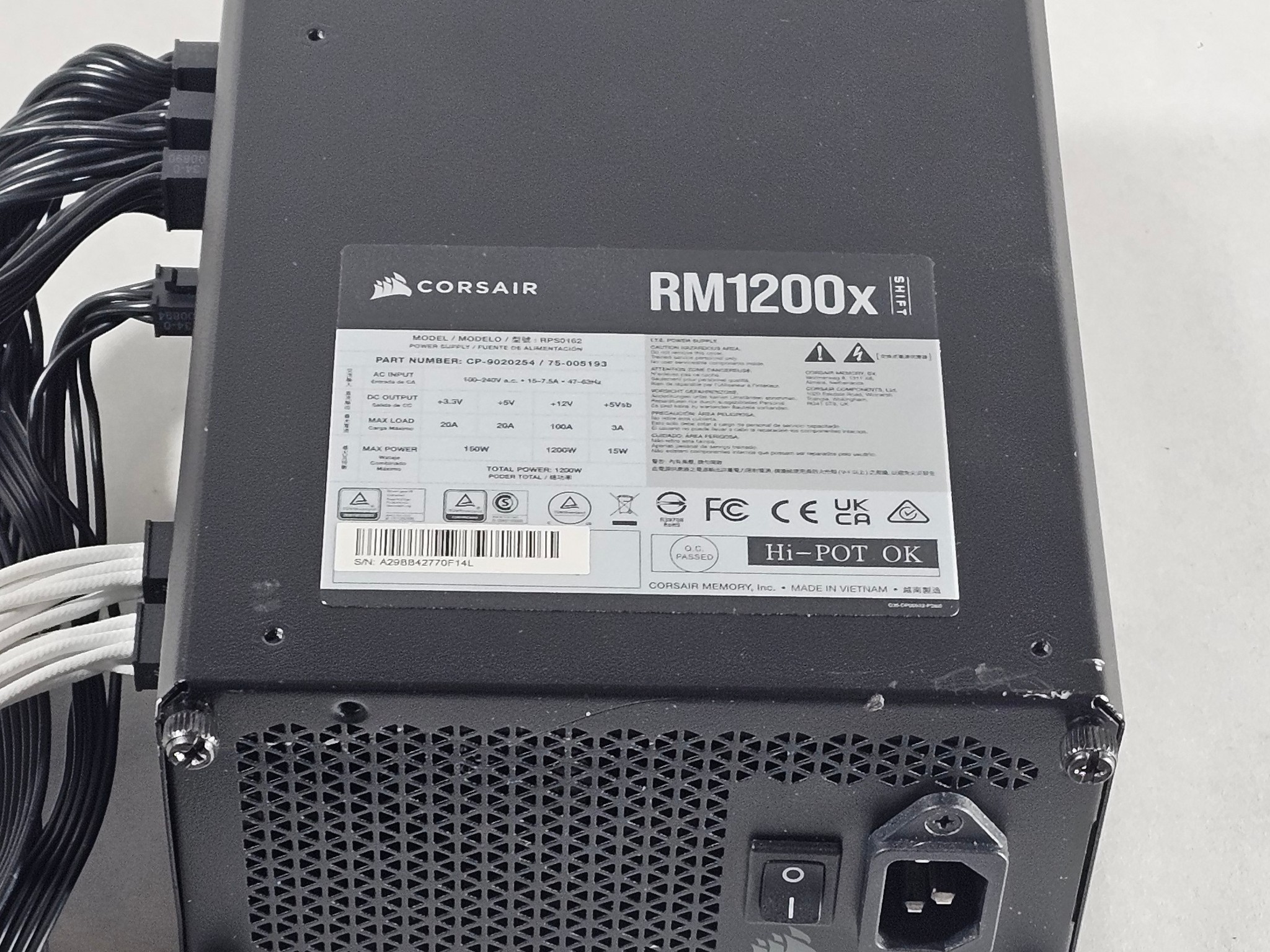 1200 Watt PSU Corsair RM1200x 1200W Power Supply