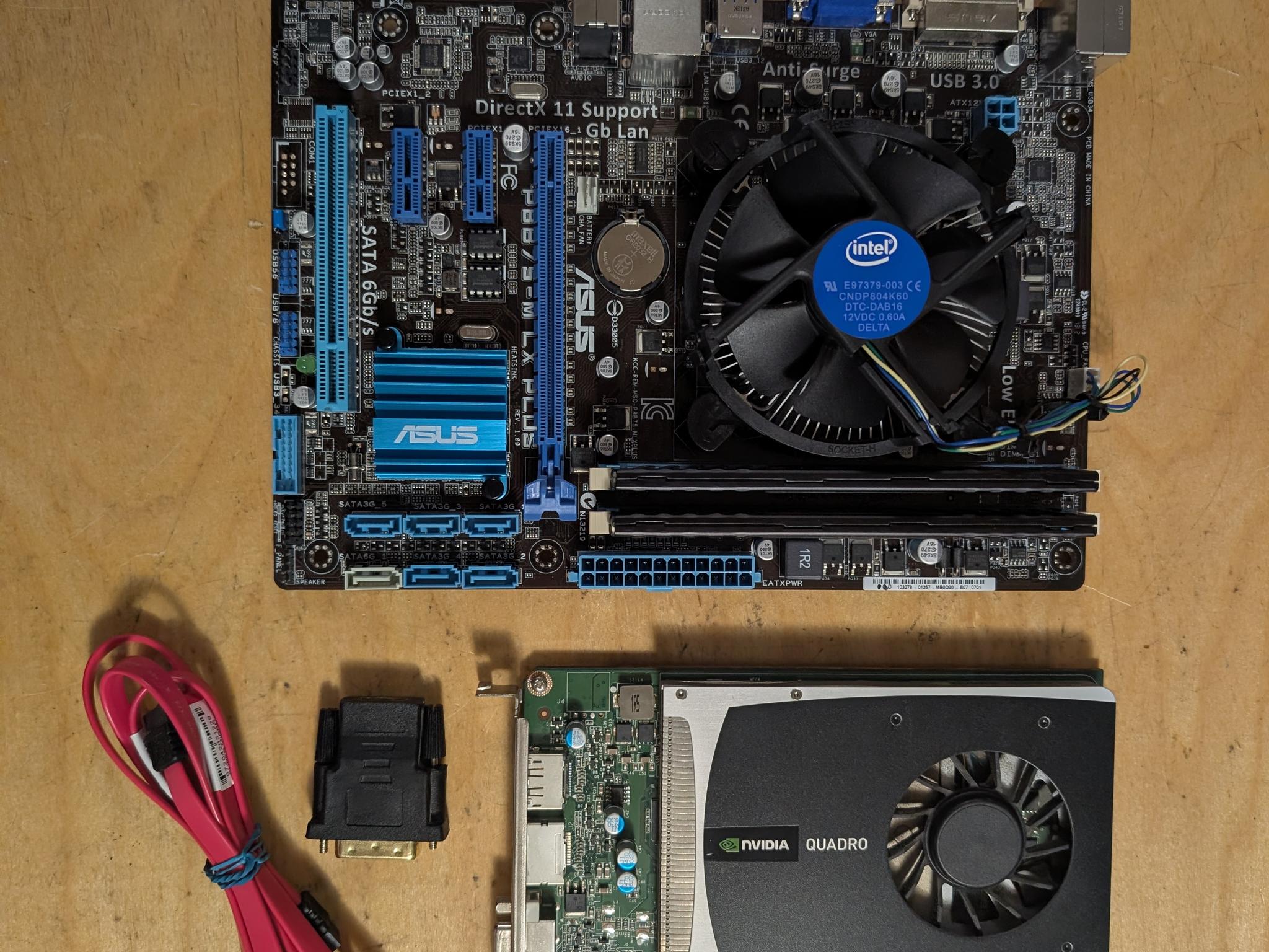 Asus B75 MATX + Core i5 3470 + 8GB DDR3 + Quadro 2000