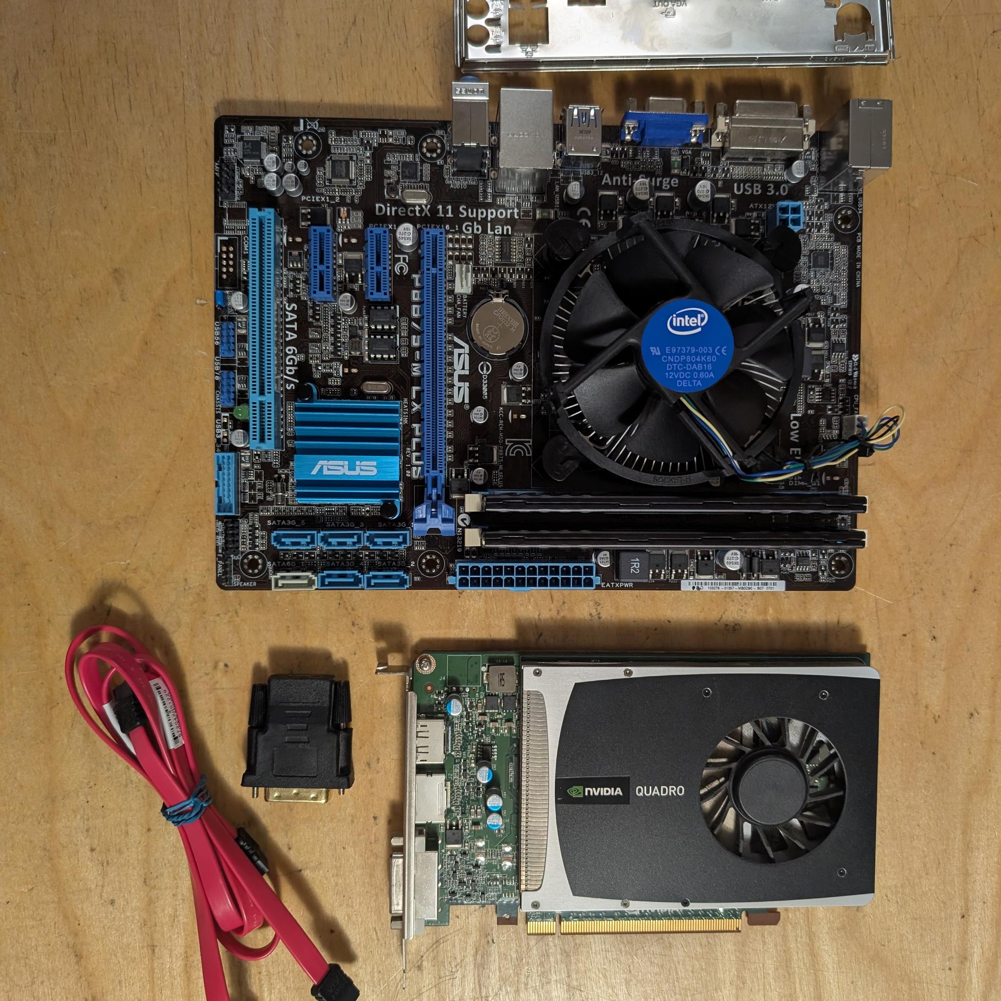 Asus B75 MATX + Core i5 3470 + 8GB DDR3 + Quadro 2000