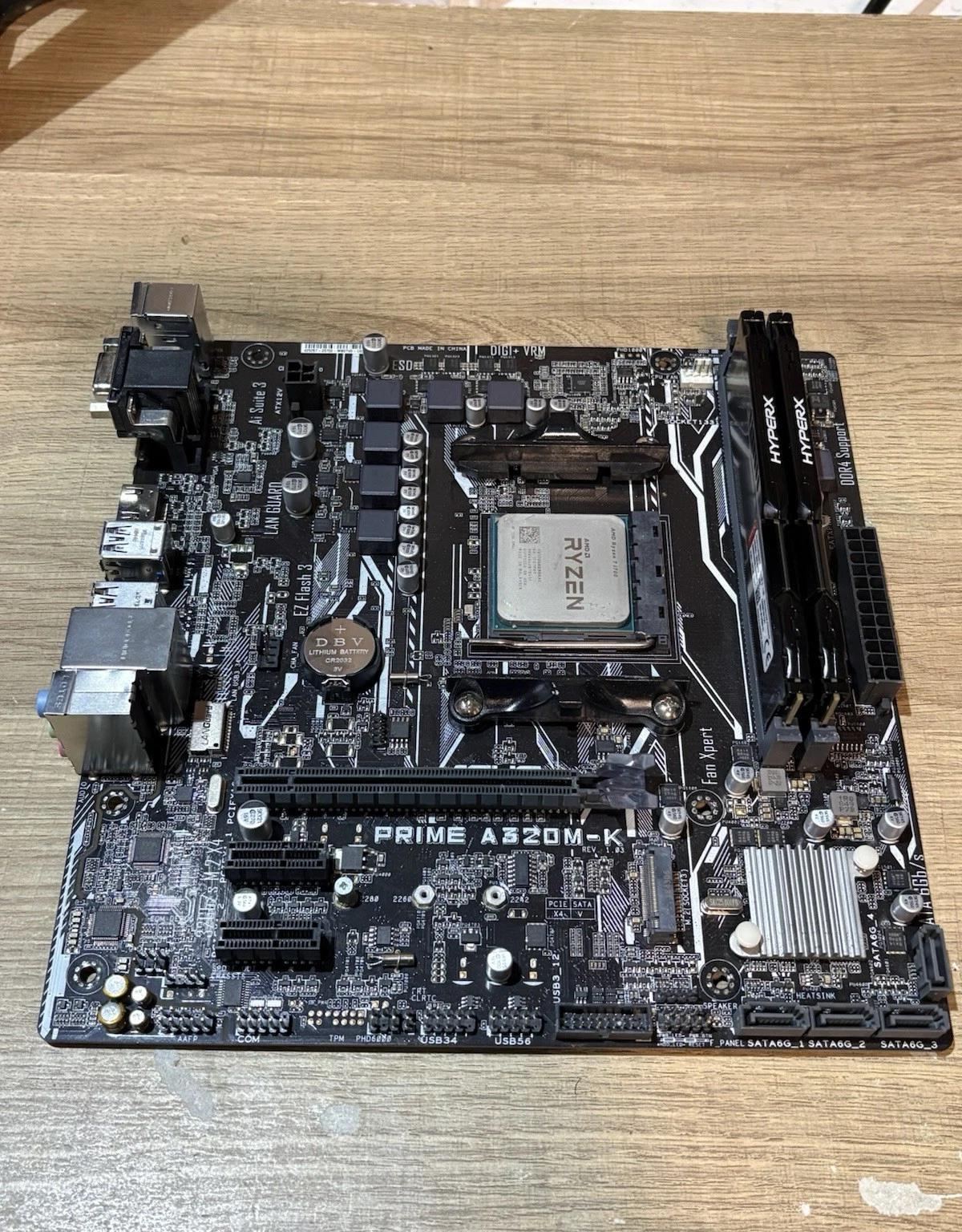 AsRock A320-M, Ryzen 7 1700, 2x8GB DDR4 RAM