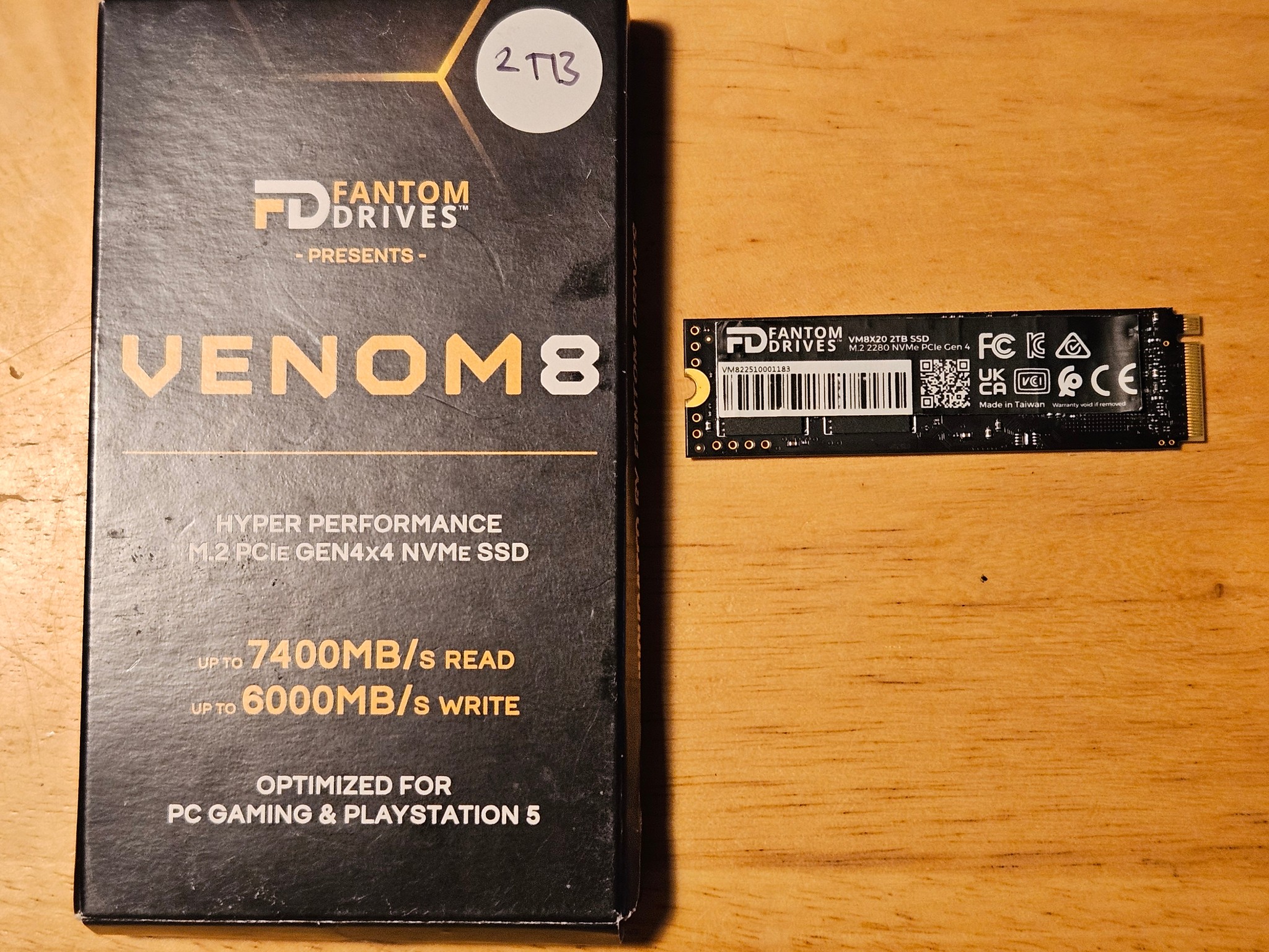 Fantom Drives Venom 8 2tb with DRAM Cache and Free Heatsink