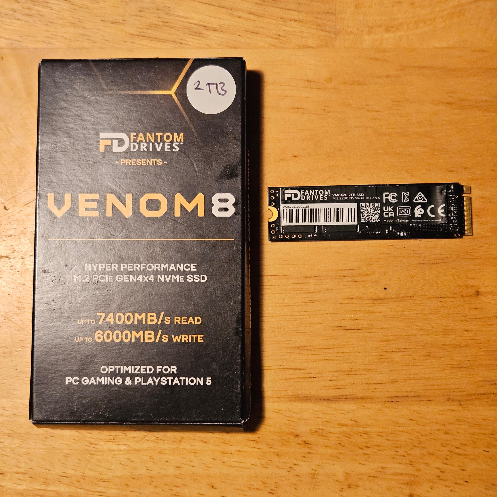 Fantom Drives Venom 8 2tb with DRAM Cache and Free Heatsink