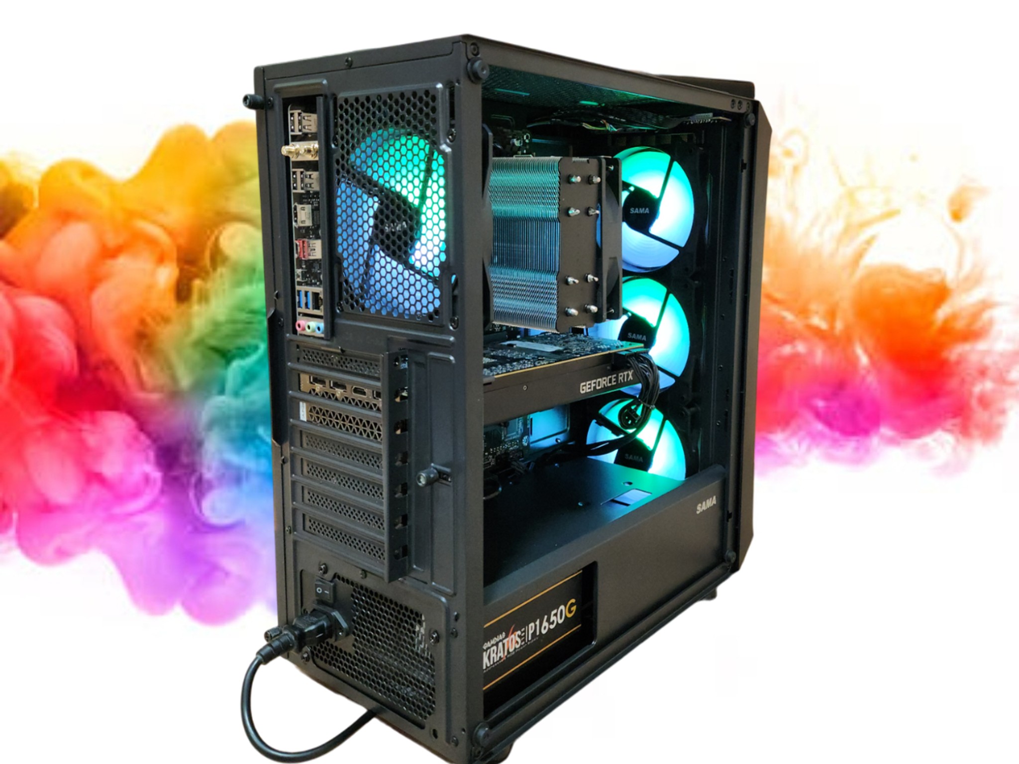 SALE: RTX 2080 Super + Ryzen 5 5500 + 16GBs DDR4 RAM + 1TB SSD + 5 Fans ( Black RGB Gaming PC )