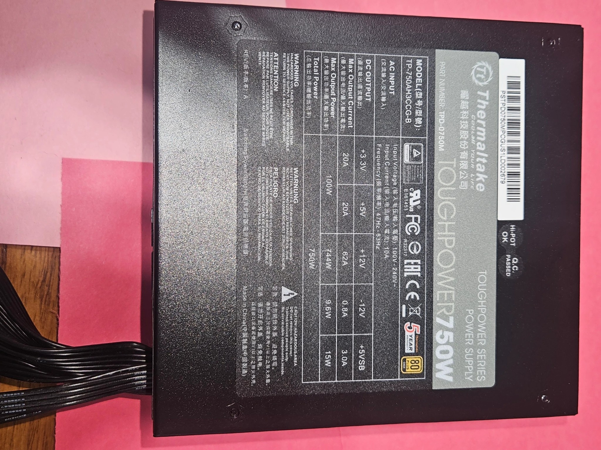 Thermaltake Toughpower 750W 80+Gold Semi-Modular PSU