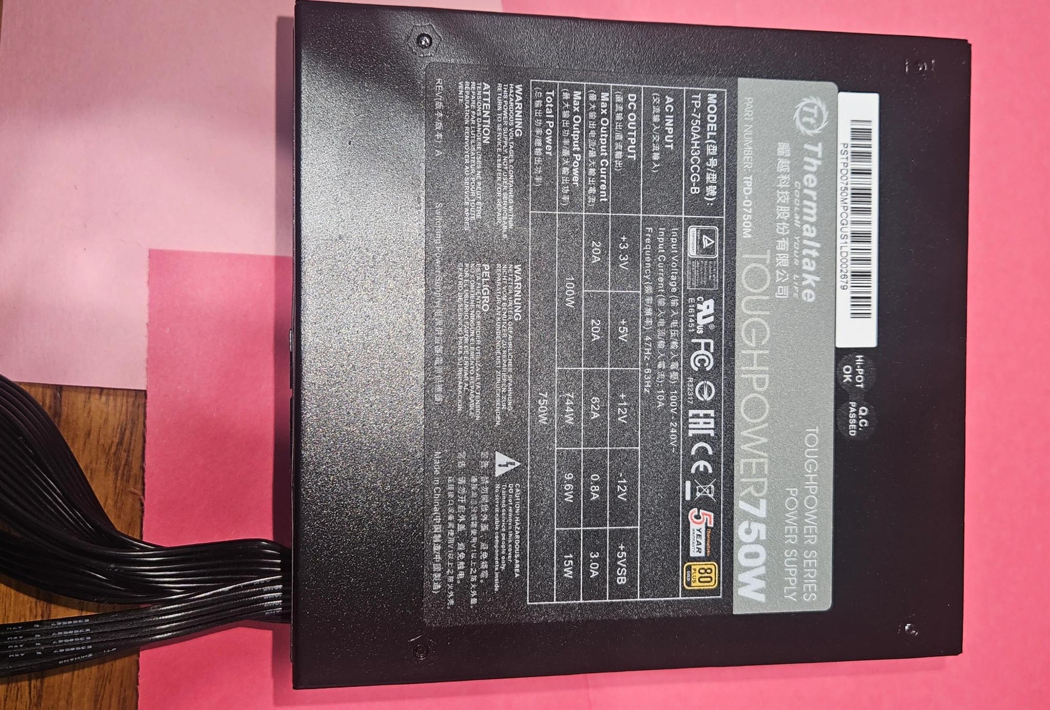 Thermaltake Toughpower 750W 80+Gold Semi-Modular PSU