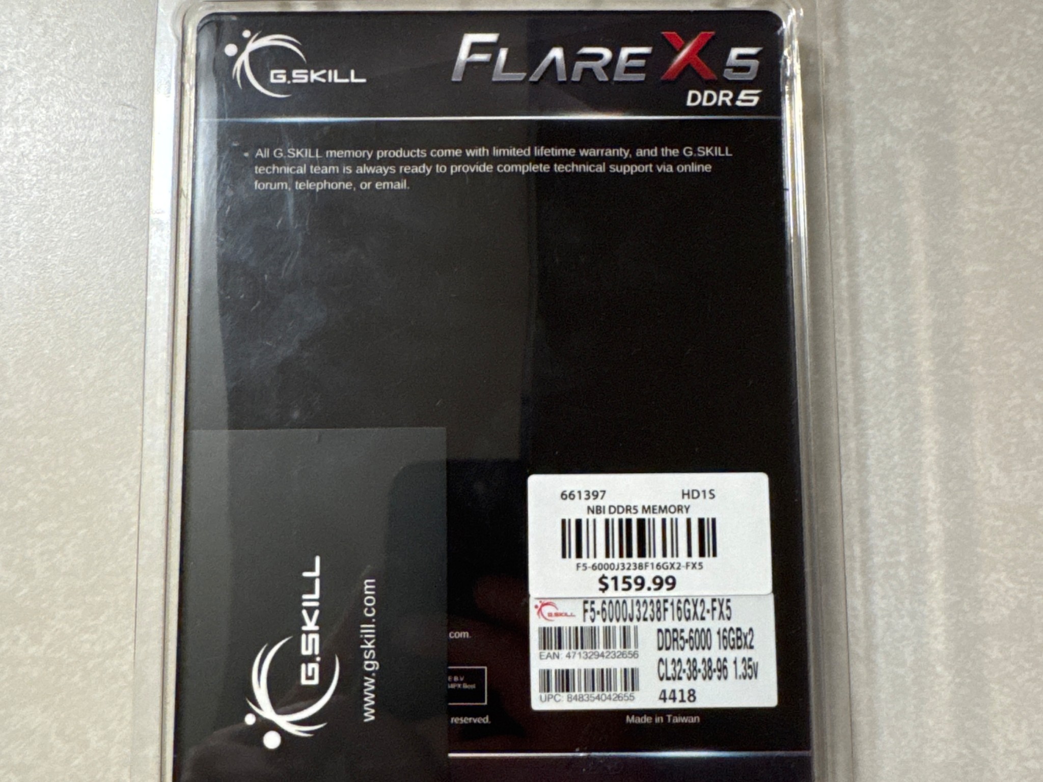 G.Skill Flare X5 DDR5 32GB Kit 2x16 6000MHz