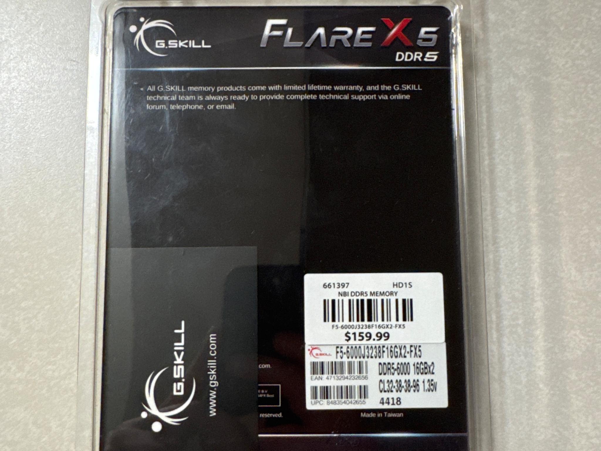 G.Skill Flare X5 DDR5 32GB Kit 2x16 6000MHz