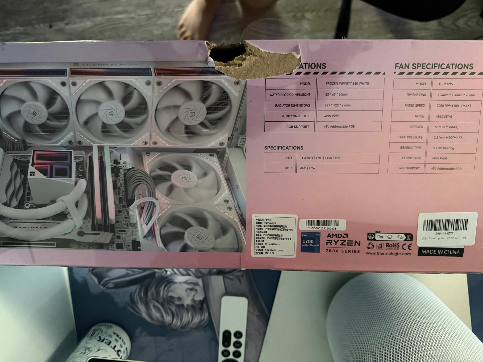 Brand New Thermalright Frozen Infinity 360 White Liquid CPU Cooler