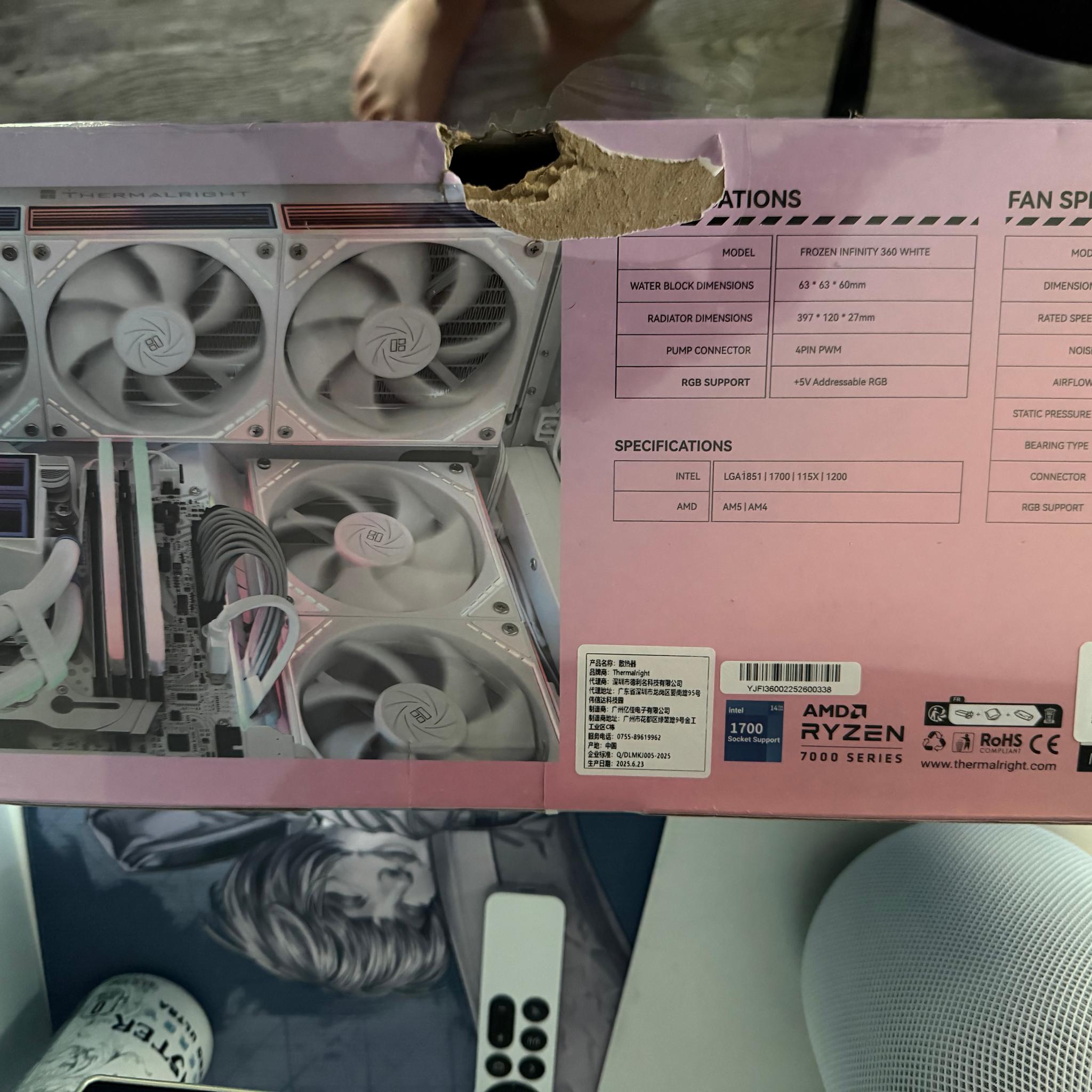 Brand New Thermalright Frozen Infinity 360 White Liquid CPU Cooler
