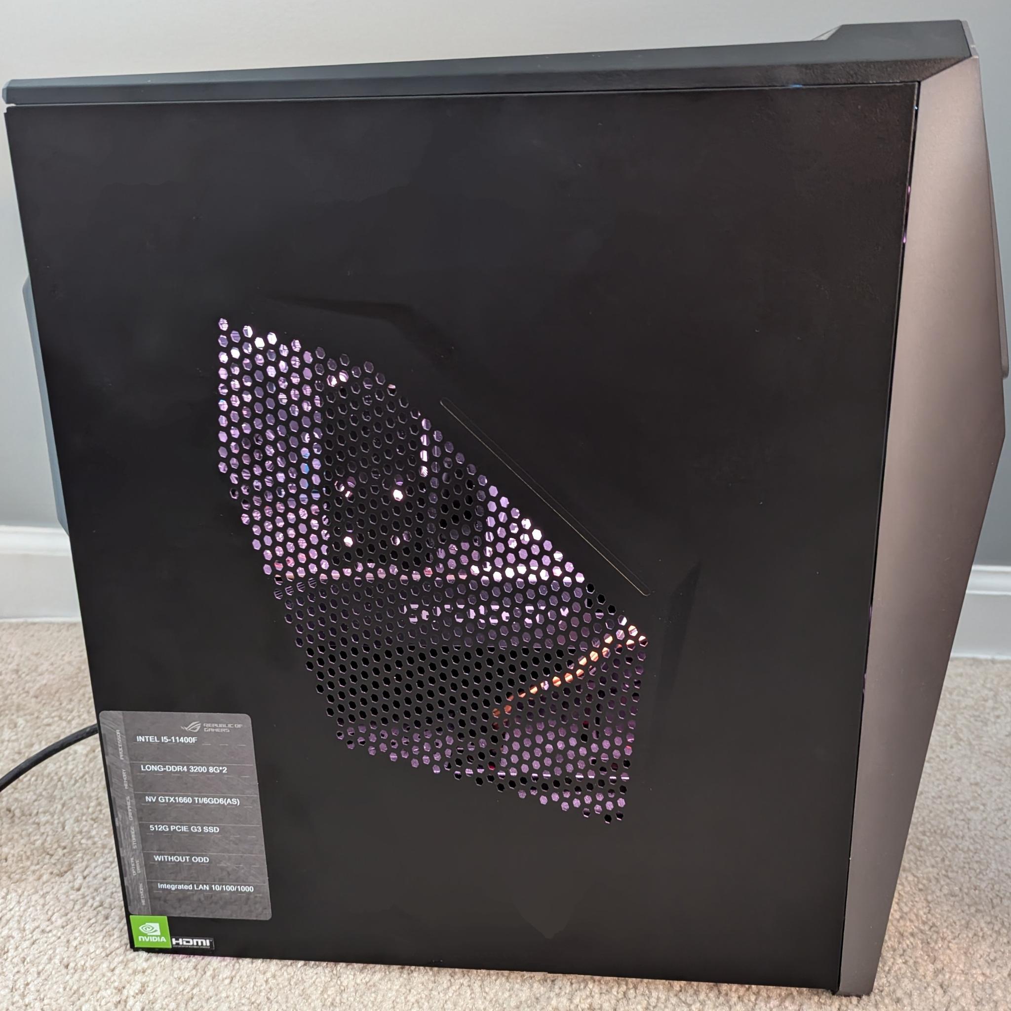 Asus G10CE-SB564 | i5-11400F | GTX 1660TI | 16GB RAM | 512GB SSD | W11 Cleaned + Excellent Condition