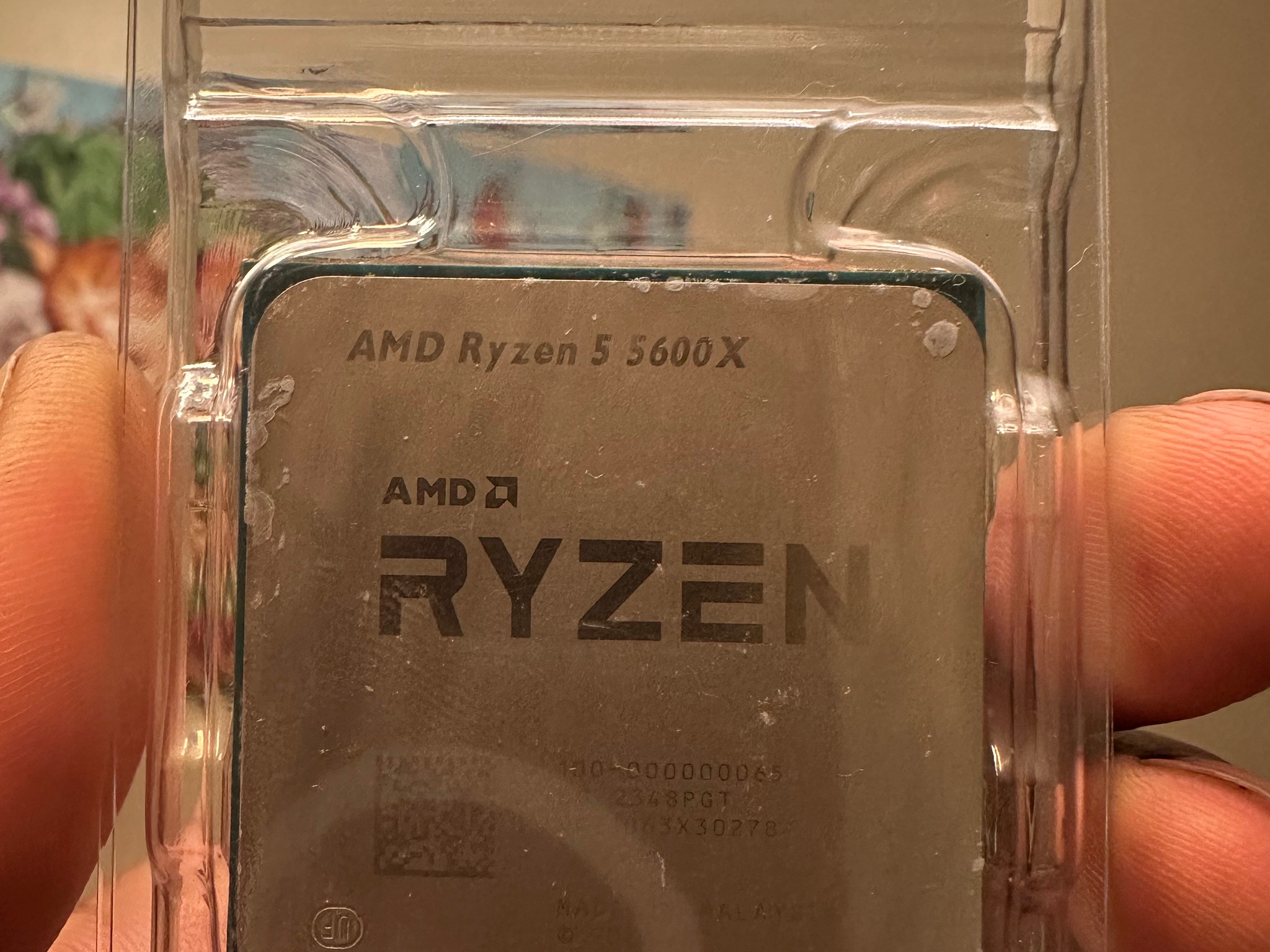 AMD Ryzen5 5600 X and stock cooler with box.