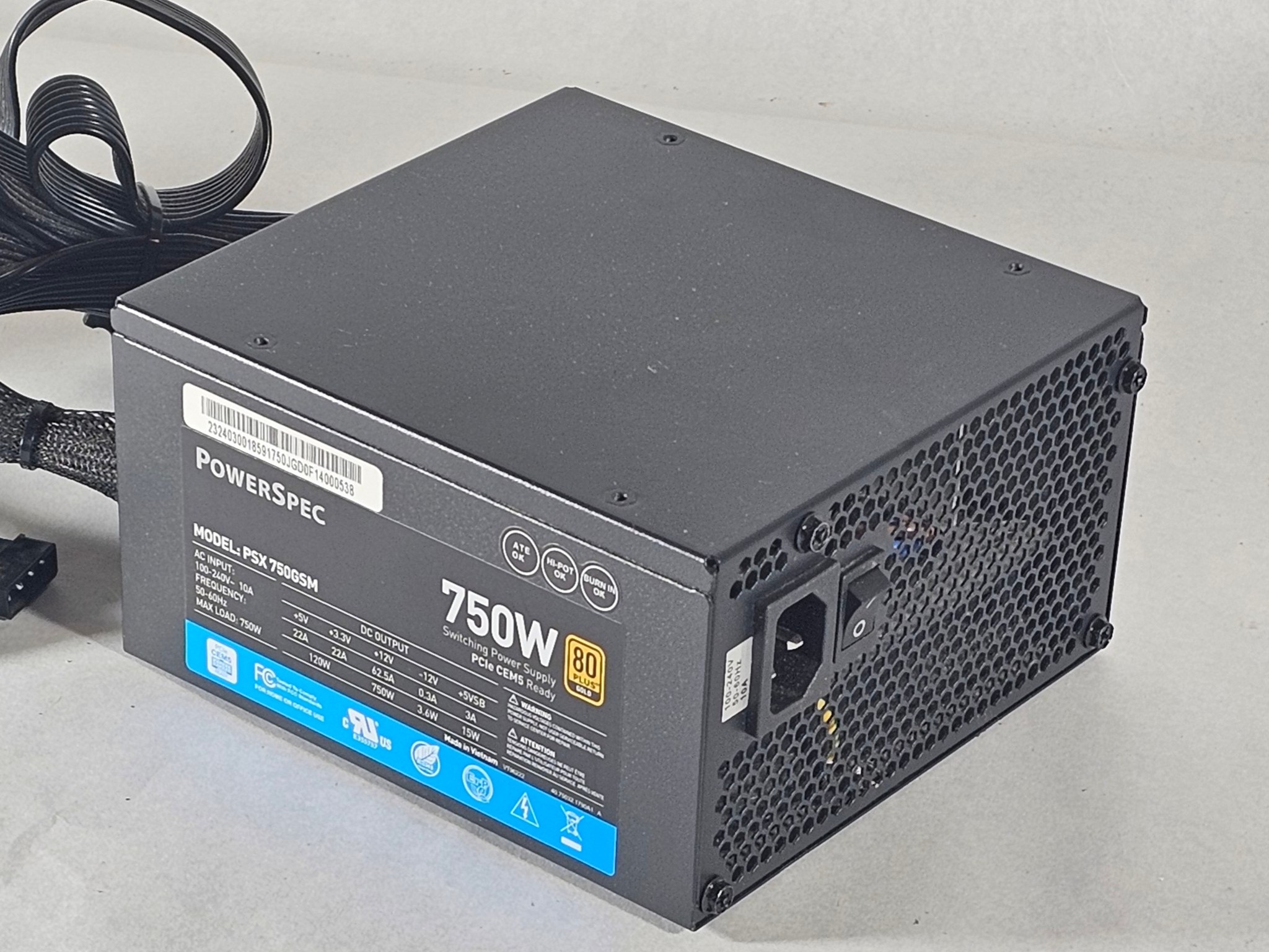 750 Watt PSU PowerSpec PSX 750GSM Power Supply