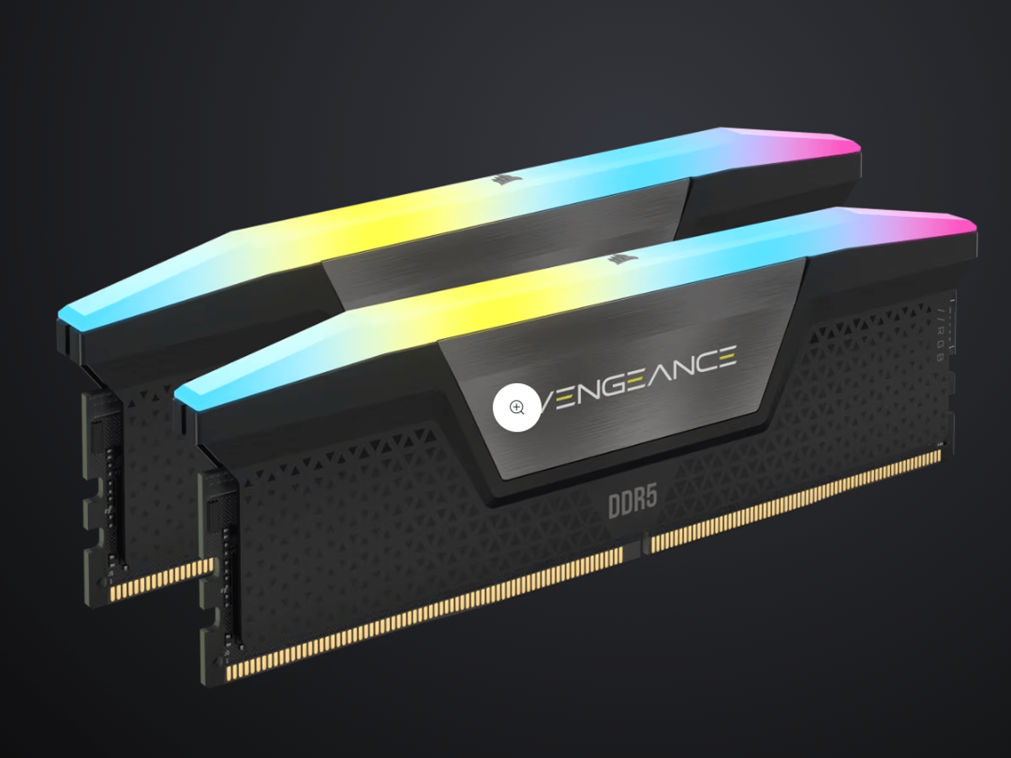 CORSAIR VENGEANCE® RGB 32GB (2x16GB) DDR5 DRAM 6000MT/s CL40 Memory Kit — Black