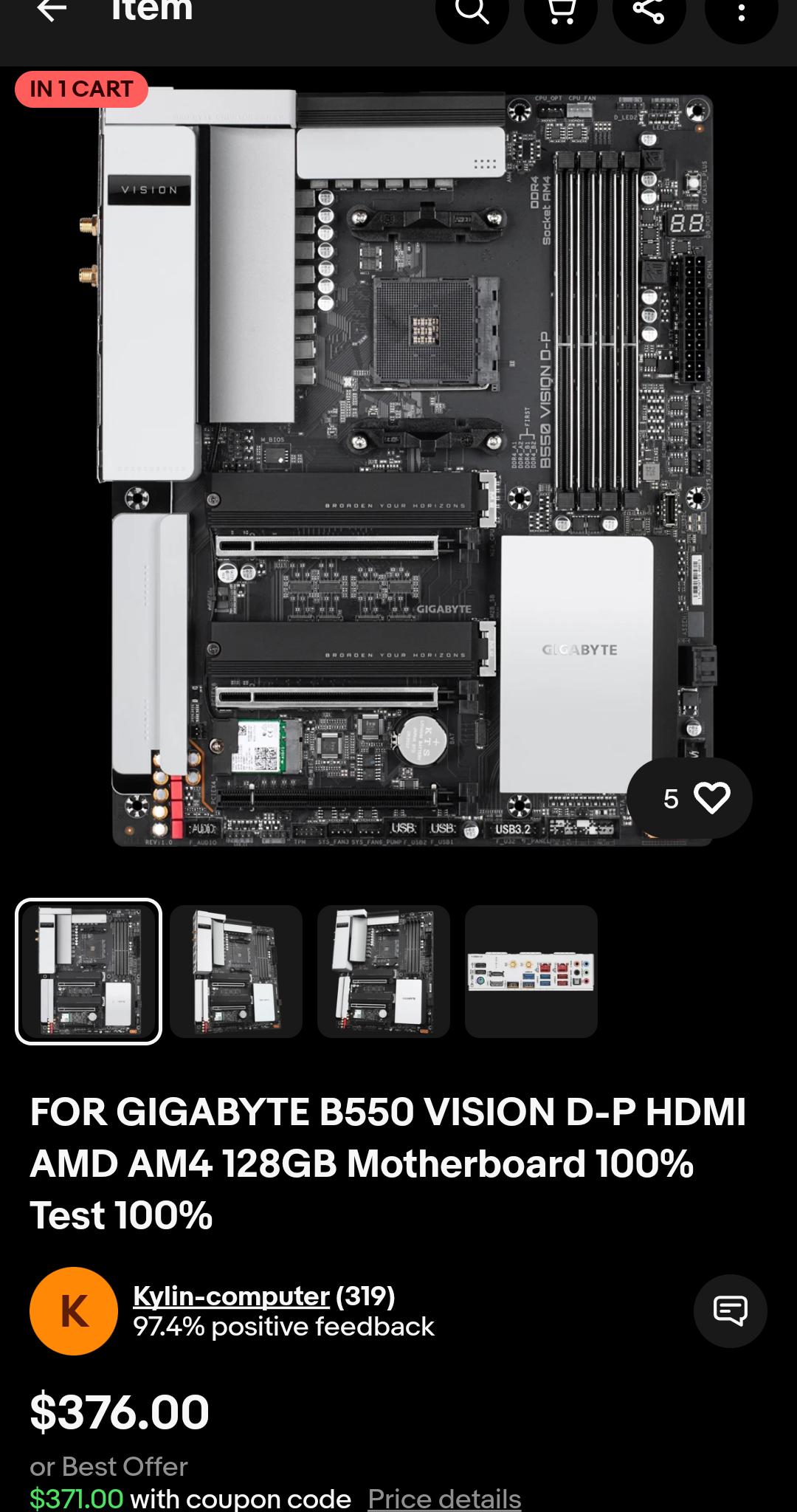 GIGABYTE VISION B550 D-P AM4 Motherboard