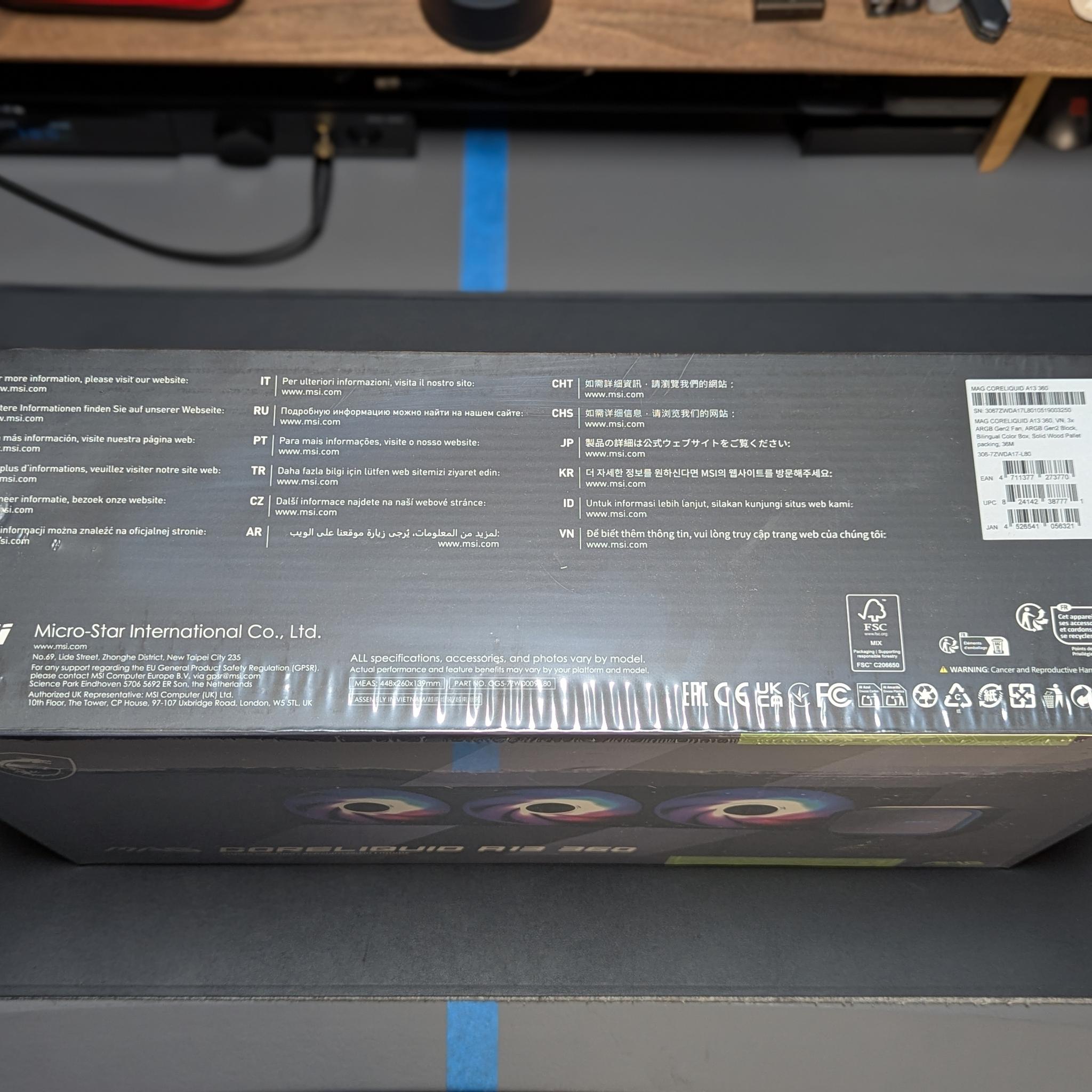 MSI MAG Coreliquid A13 360 Black AIO ARGB Liquid Cooling w/ 360mm Radiator - LGA 1700/1851/AM5/AM4