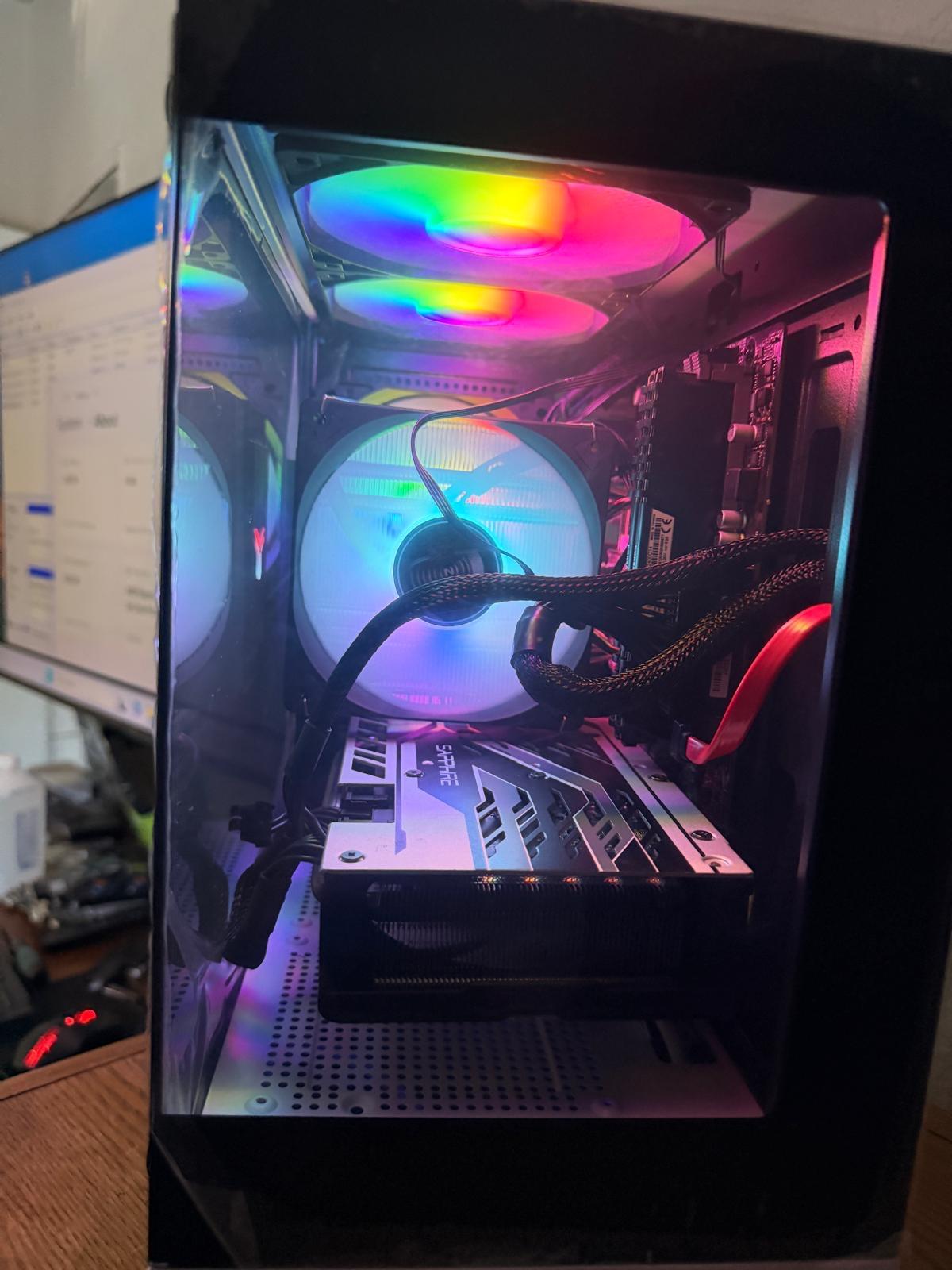 Gaming PC Ryzen 5 1600 RX 570 8GB 16GB RAM 500GB NVMe SSD + 1TB HDD RGB Win11