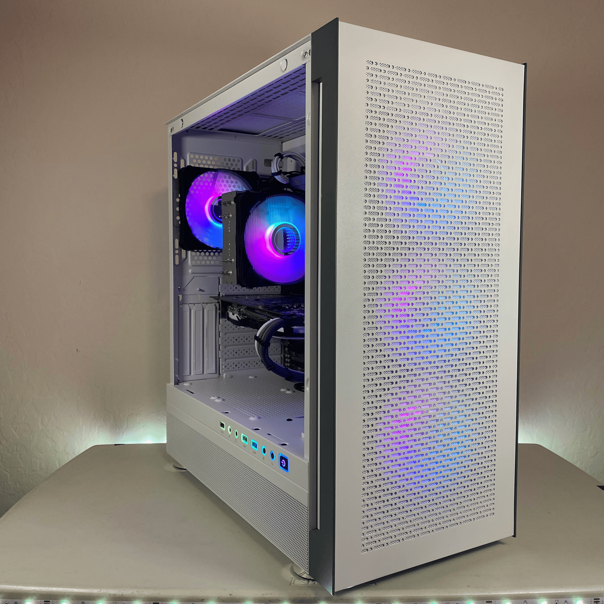 Custom Built White Ryzen 5 RX 580 RGB Gaming PC Computer