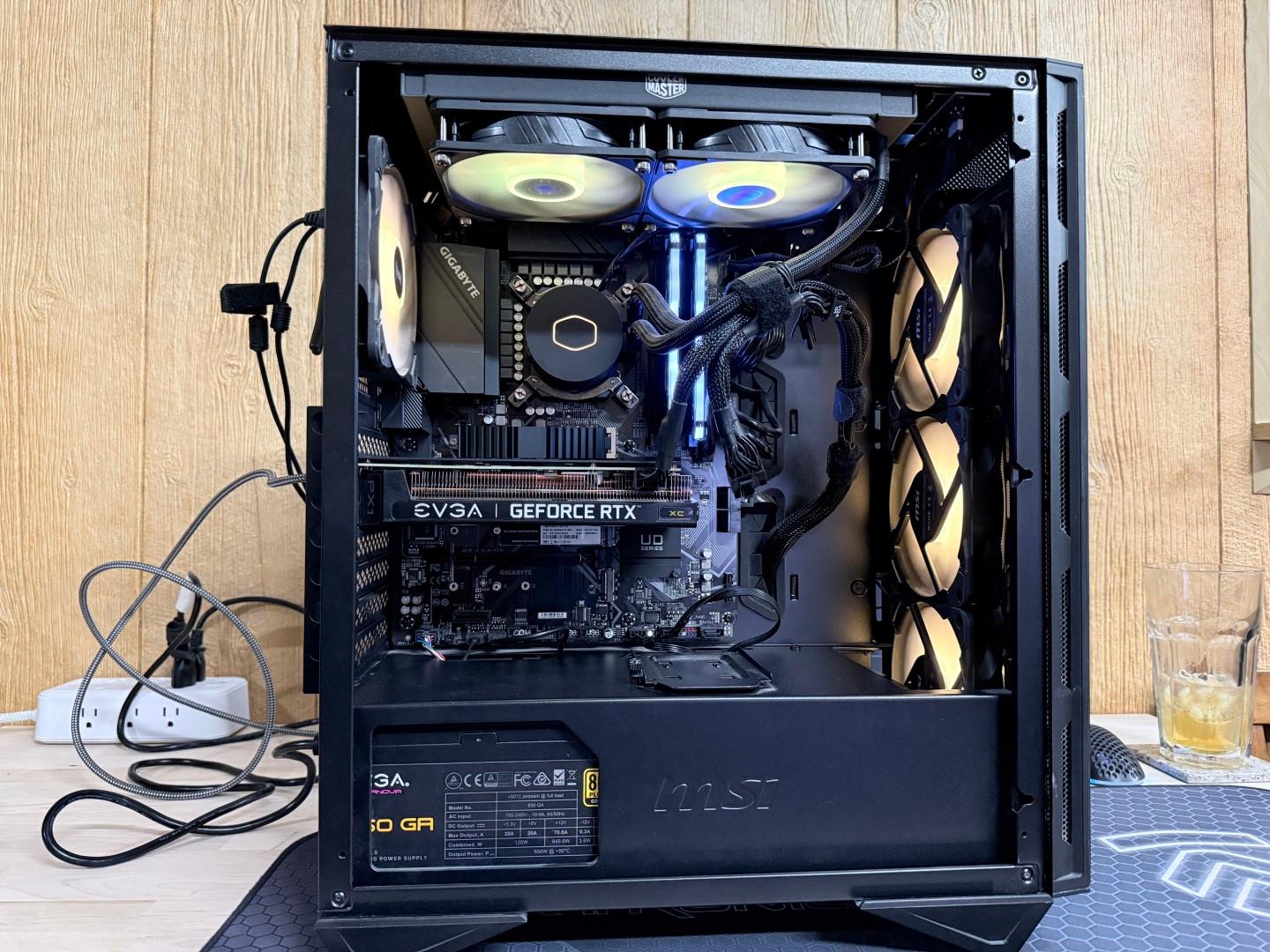 Intel i9 10850K, 32 GB 3200 MT/s, EVGA 3060 Ti 8GB, 1TB NVME, 2TB SATA SSD, EVGA 850 Watt PSU